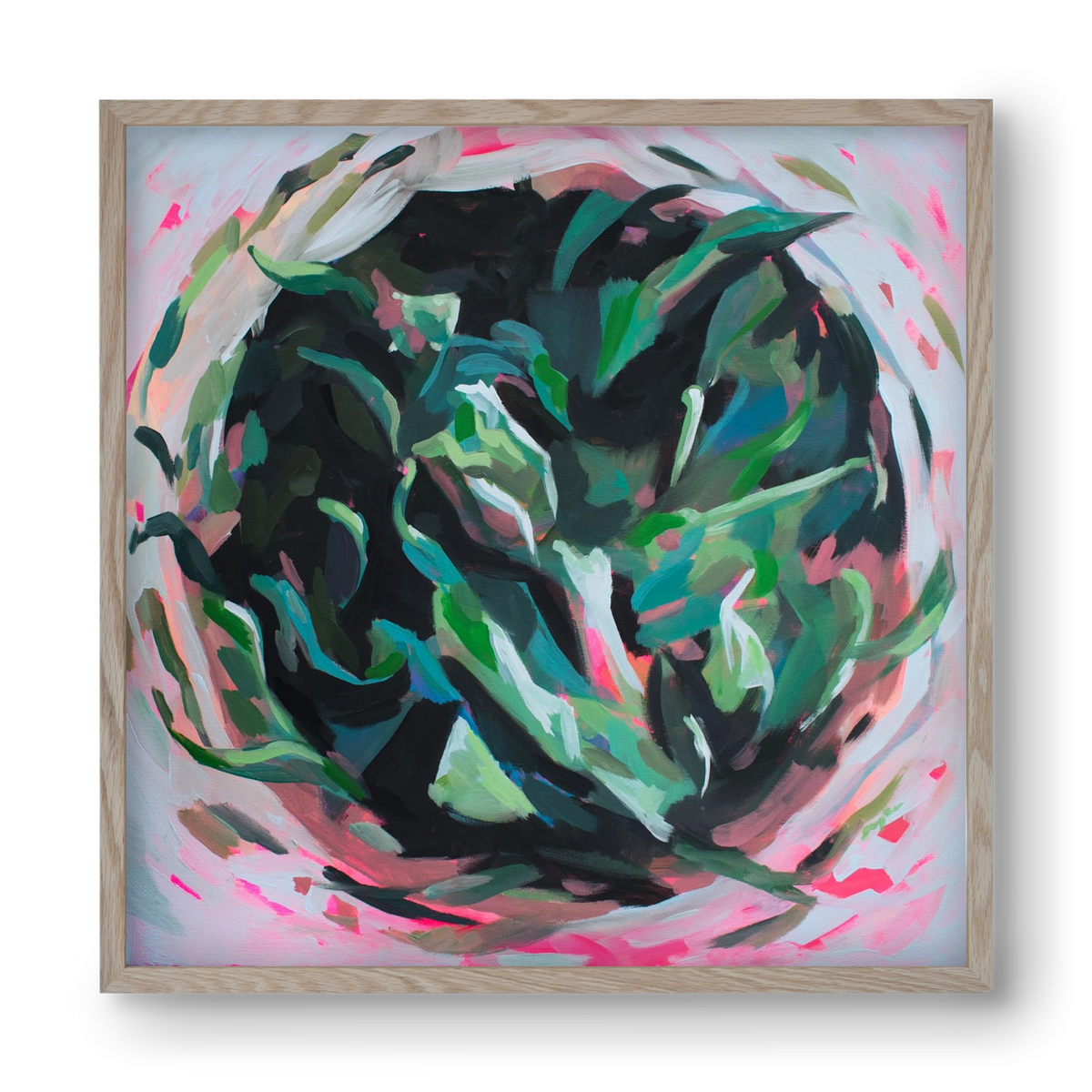 Gyokuro, 40x40 cm (40x40 cm), Tölgy keret