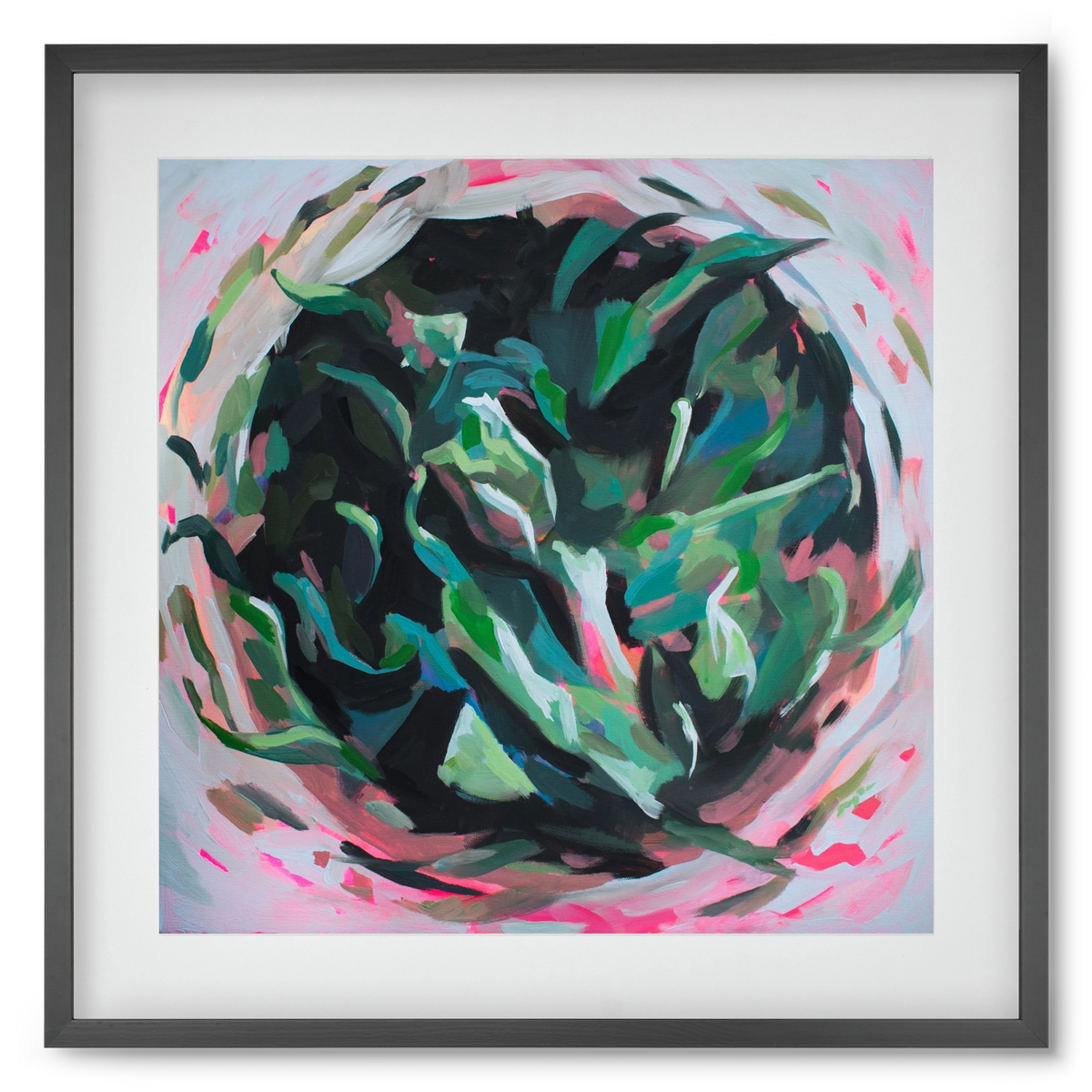 Gyokuro, 50x50 cm (40x40 cm), Fekete keret, paszpartuval