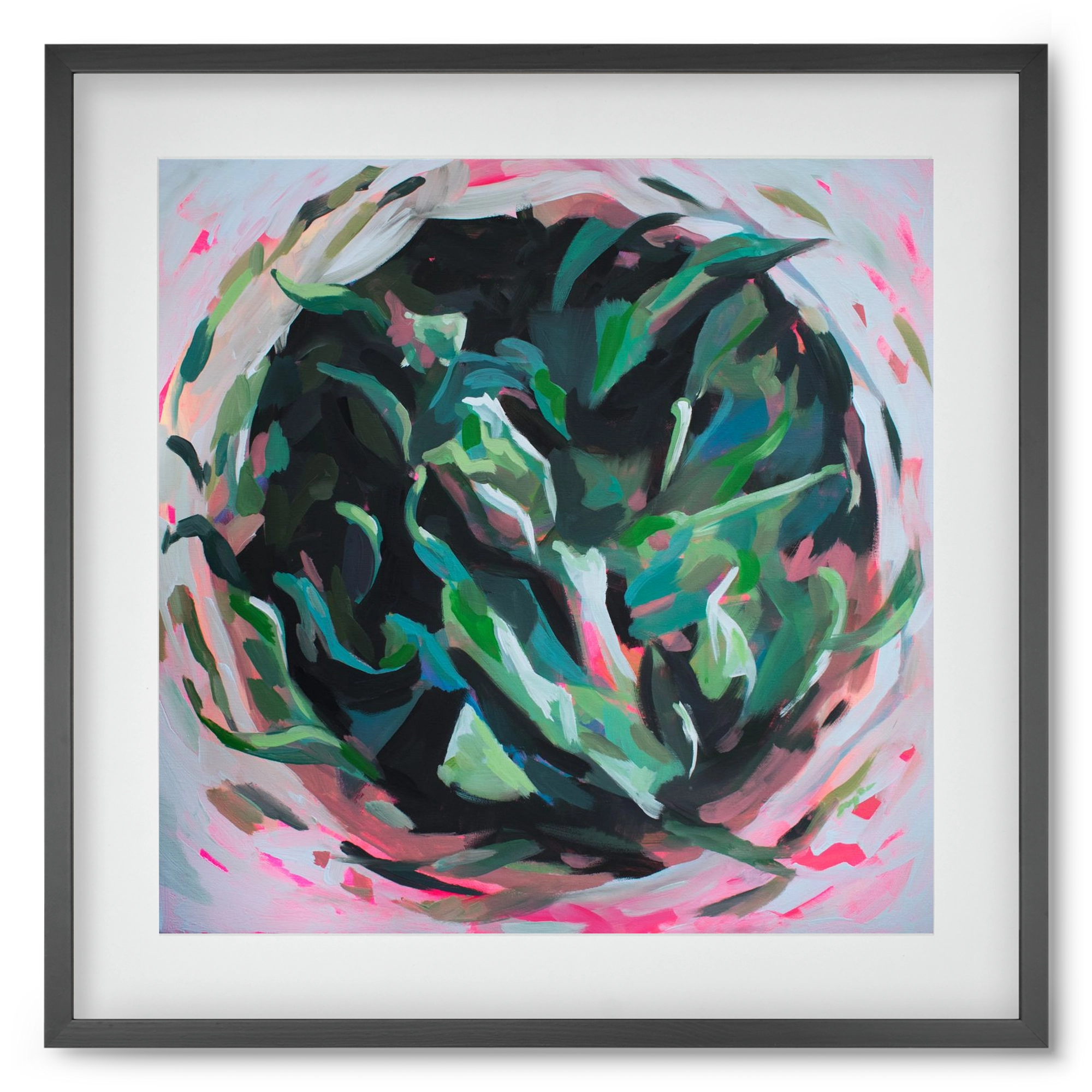 Gyokuro, 50x50 cm (40x40 cm), Fekete keret, paszpartuval