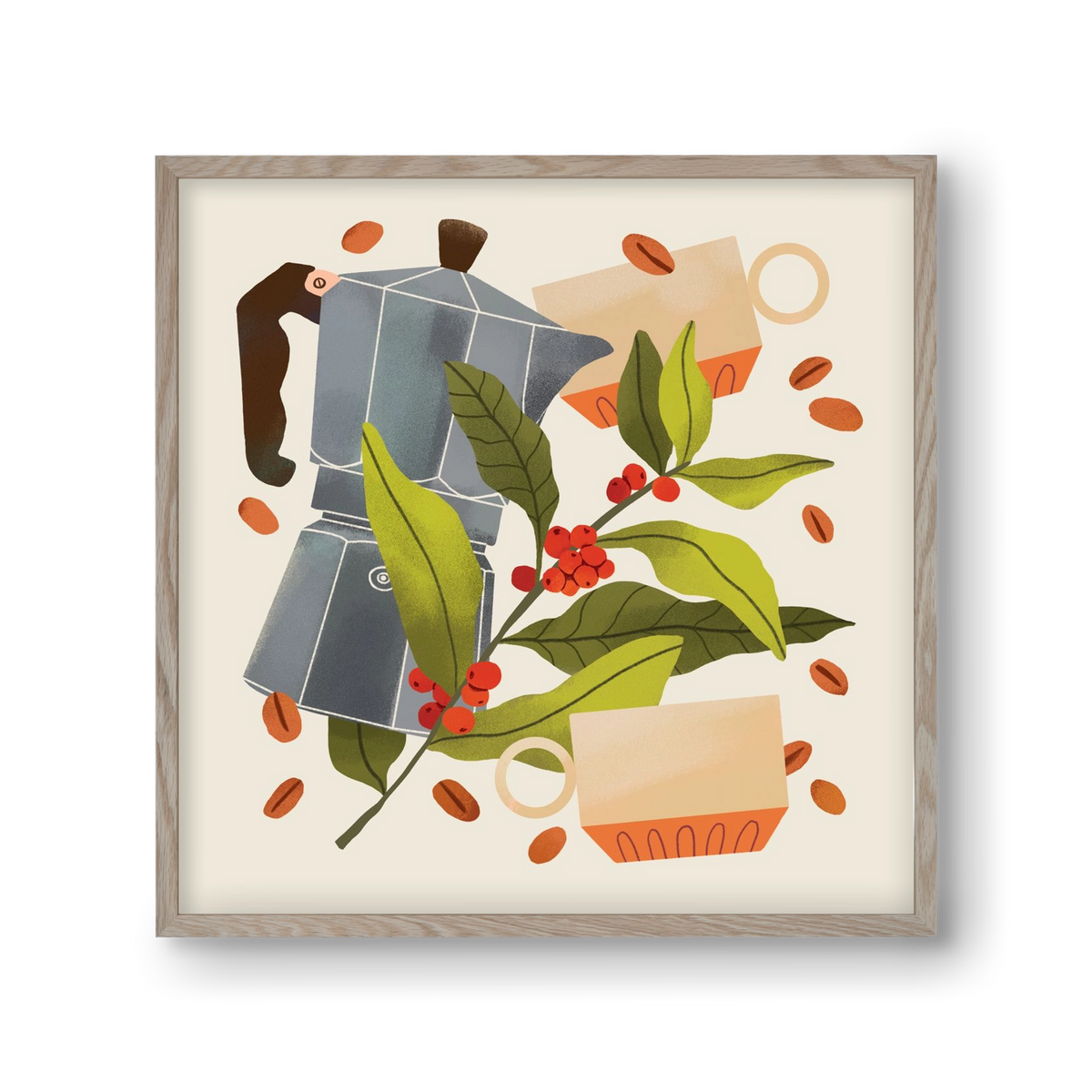 Coffee, 30x30 cm (30x30 cm), Tölgy keret