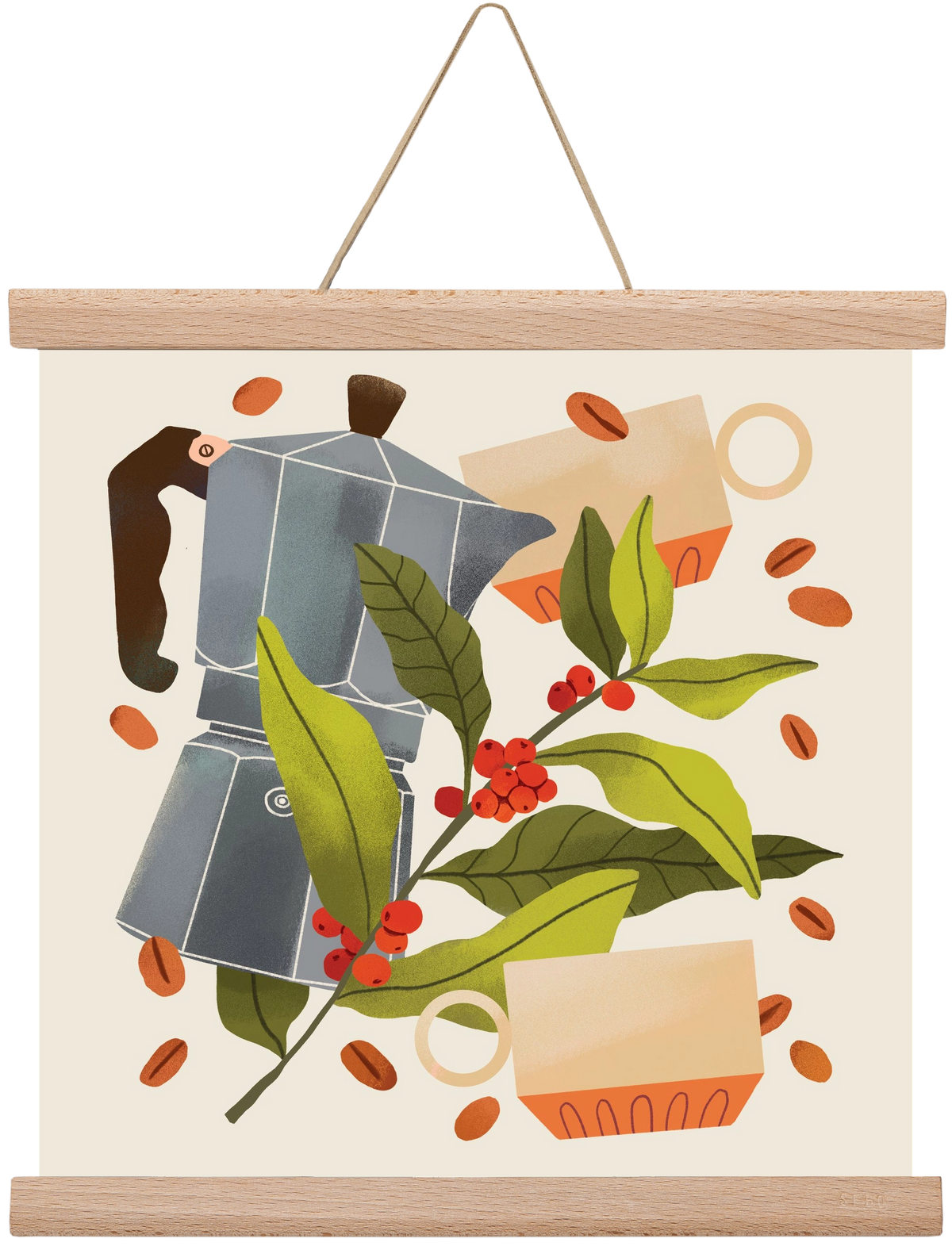 Coffee, 30x30 cm (30x30 cm), Tölgy akasztó