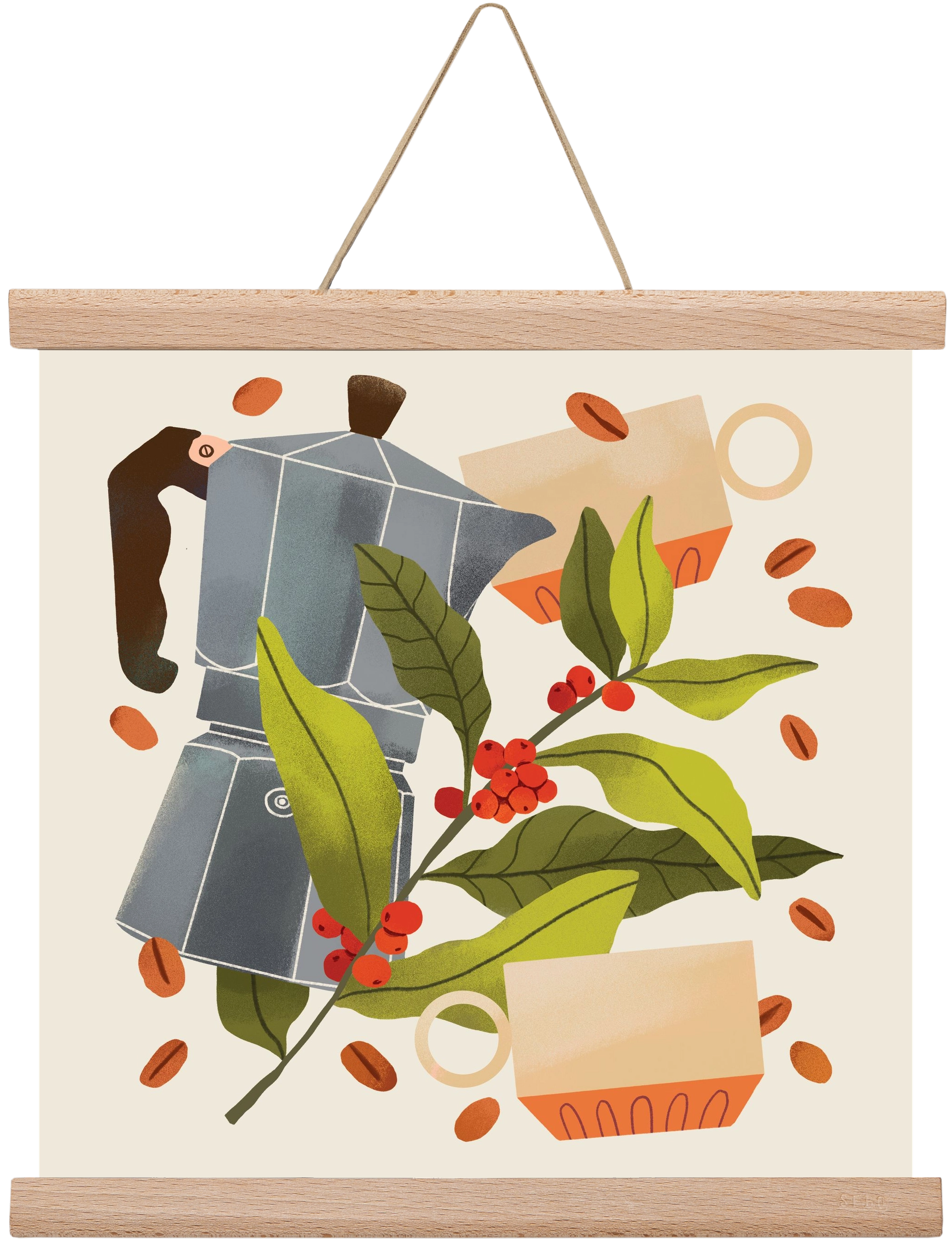 Coffee, 30x30 cm (30x30 cm), Tölgy akasztó