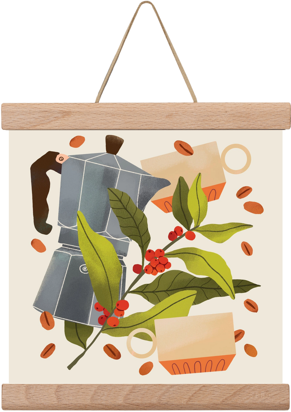 Coffee, 20x20 cm (20x20 cm), Tölgy akasztó