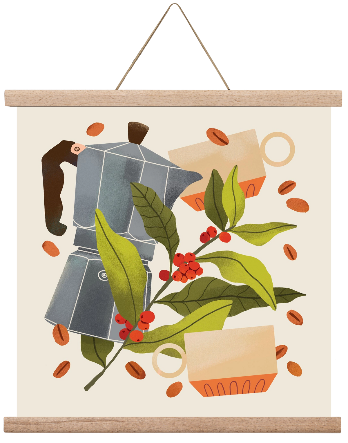 Coffee, 40x40 cm (40x40 cm), Tölgy akasztó