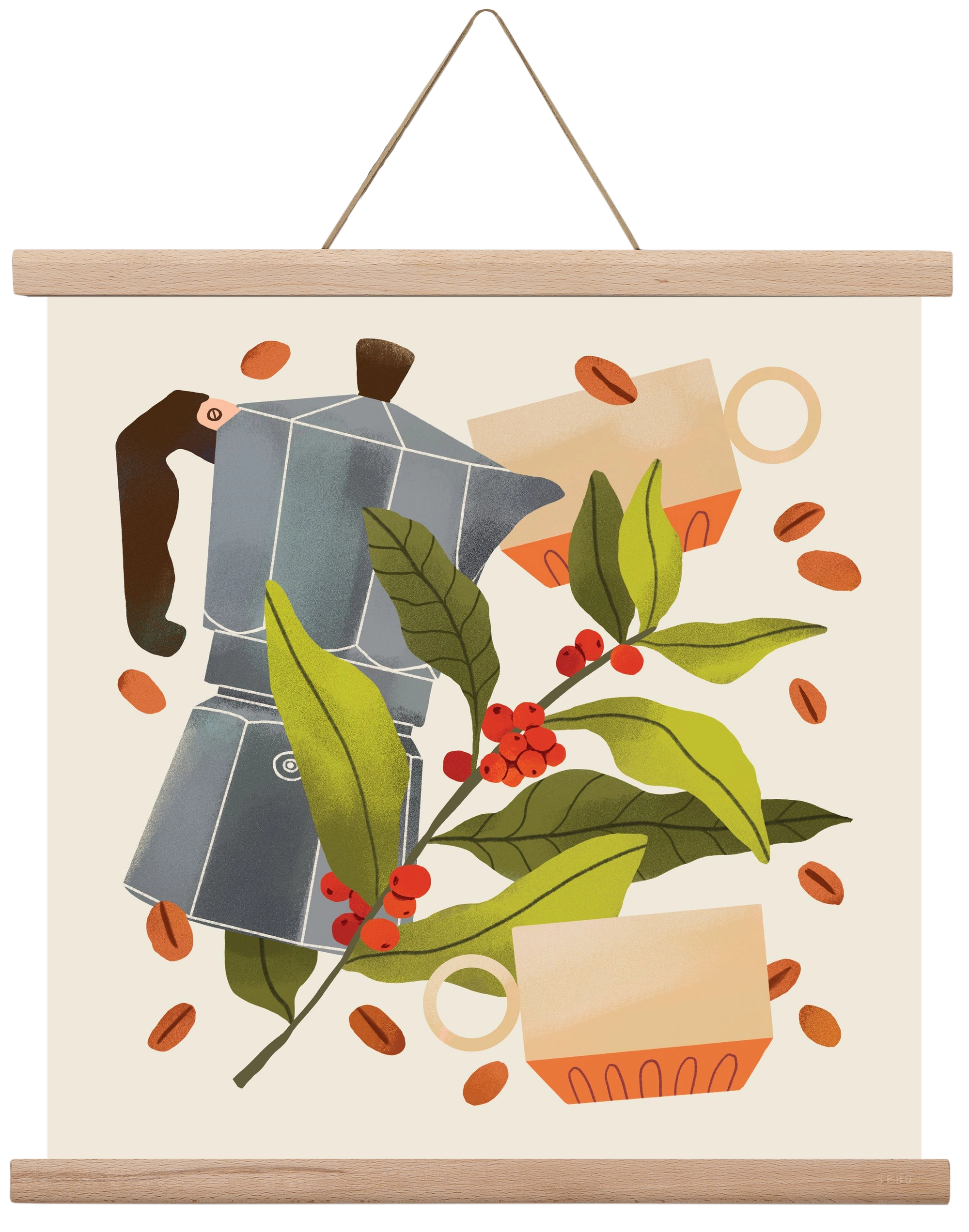 Coffee, 40x40 cm (40x40 cm), Tölgy akasztó