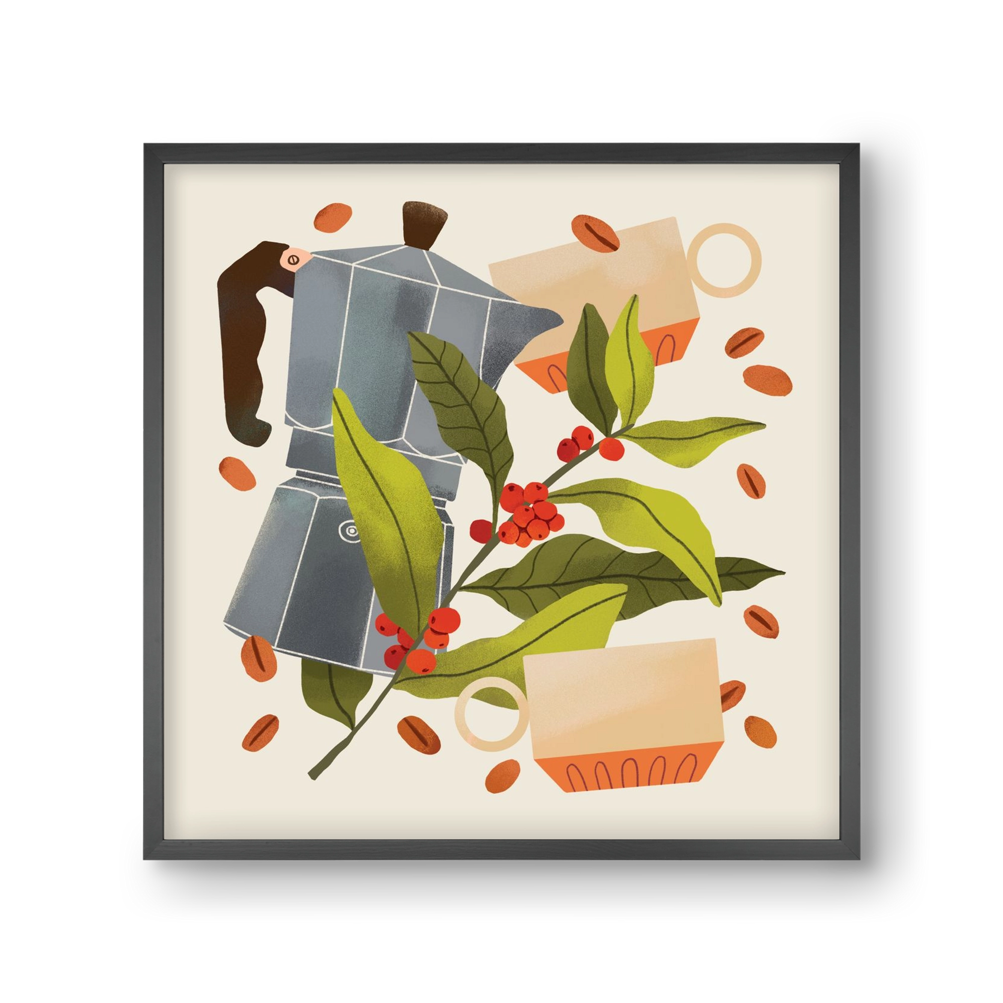 Coffee, 30x30 cm (30x30 cm), Fekete keret