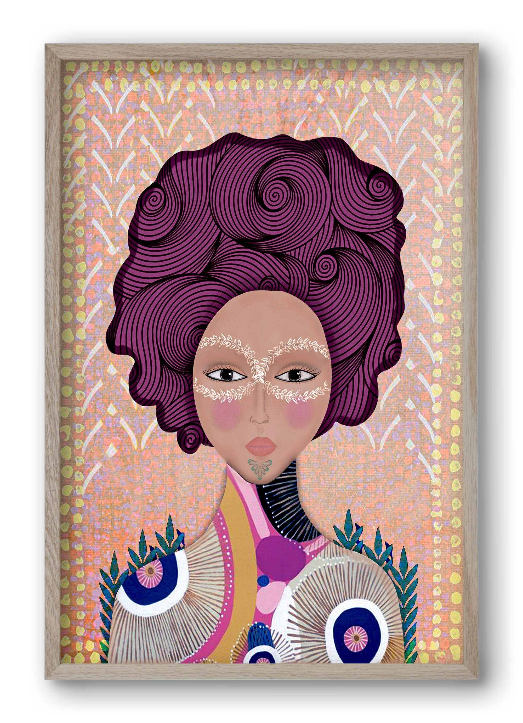 SOUL GUARDIAN, 40x60 cm (40x60 cm), Tölgy keret