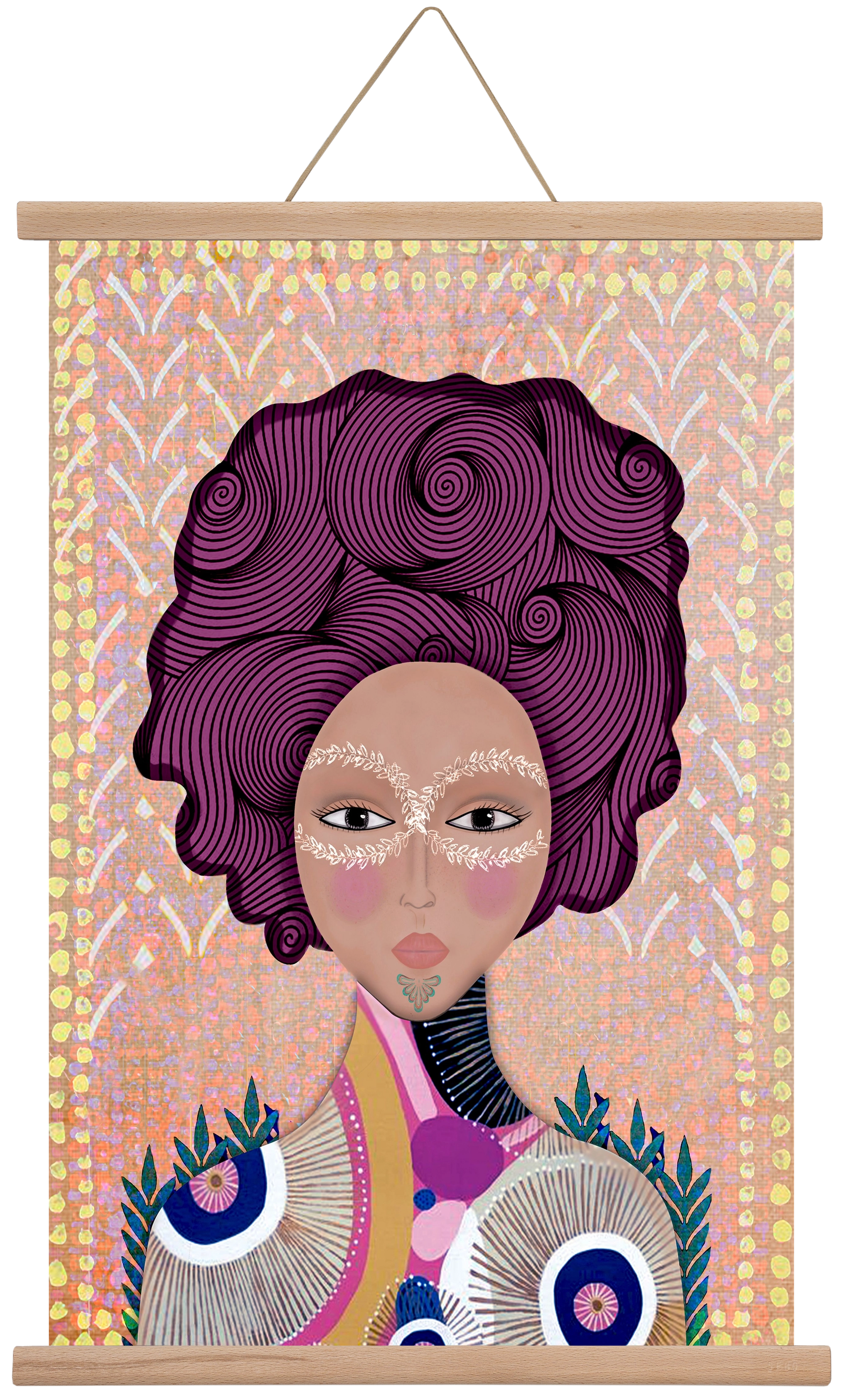 SOUL GUARDIAN, 40x60 cm (40x60 cm), Tölgy akasztó