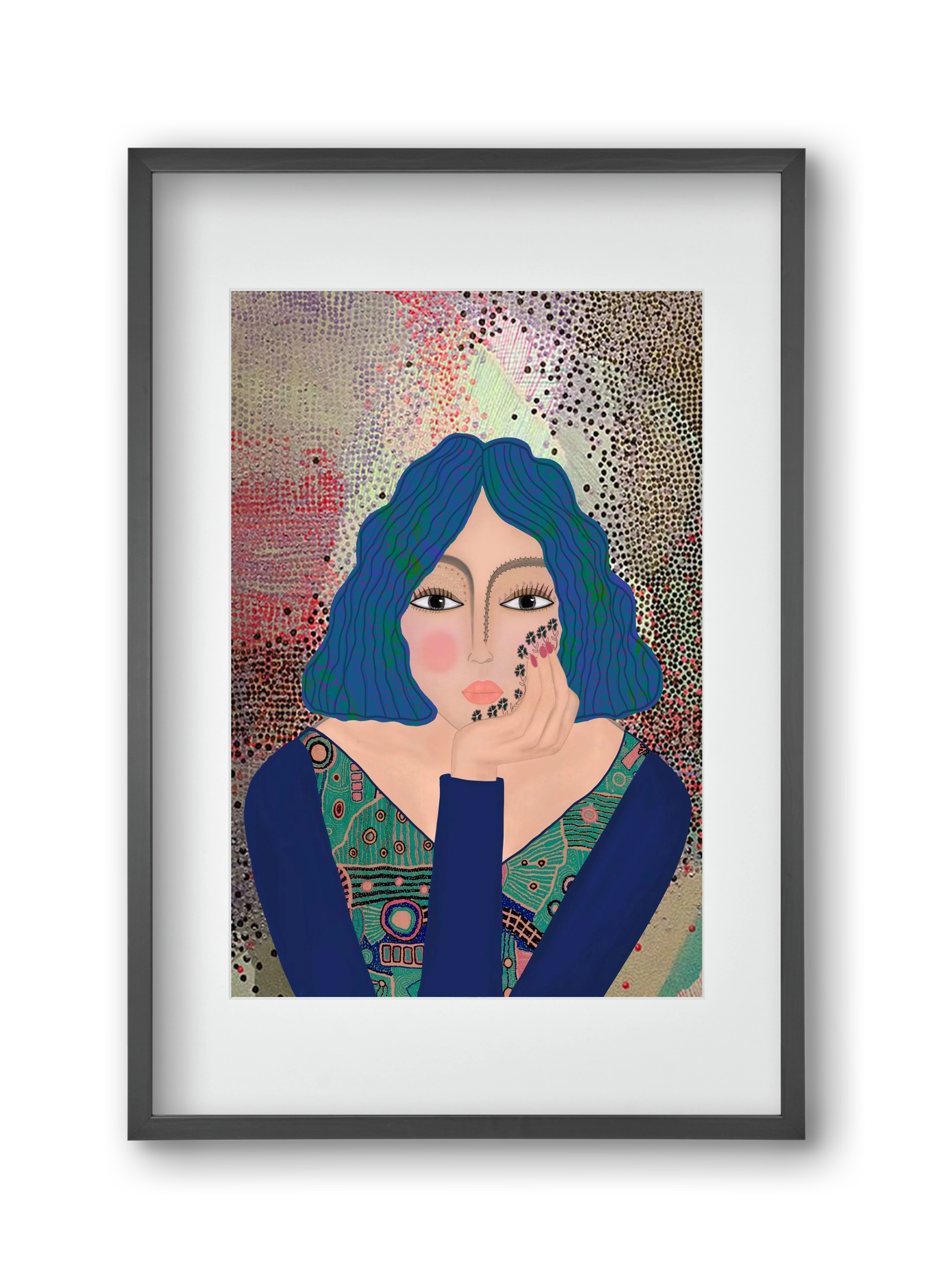 LILA, 30x45 cm (20x30 cm), Fekete keret, paszpartuval