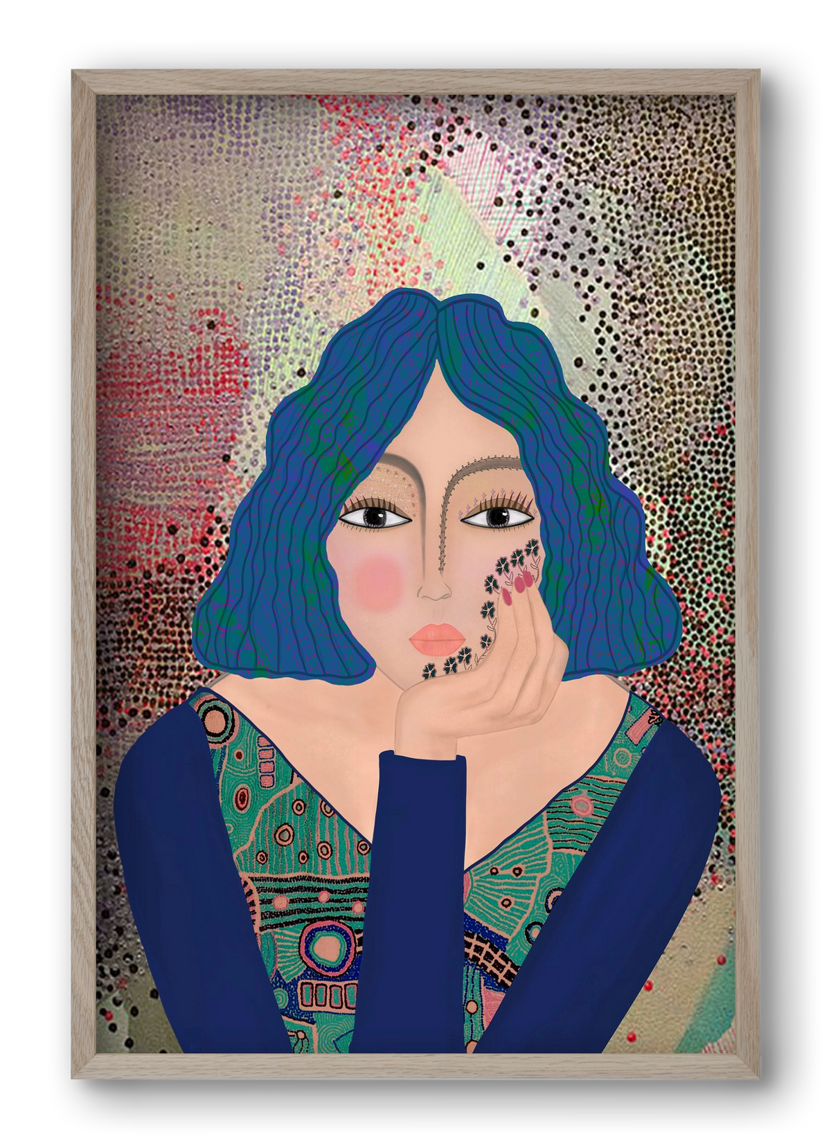 LILA, 40x60 cm (40x60 cm), Tölgy keret