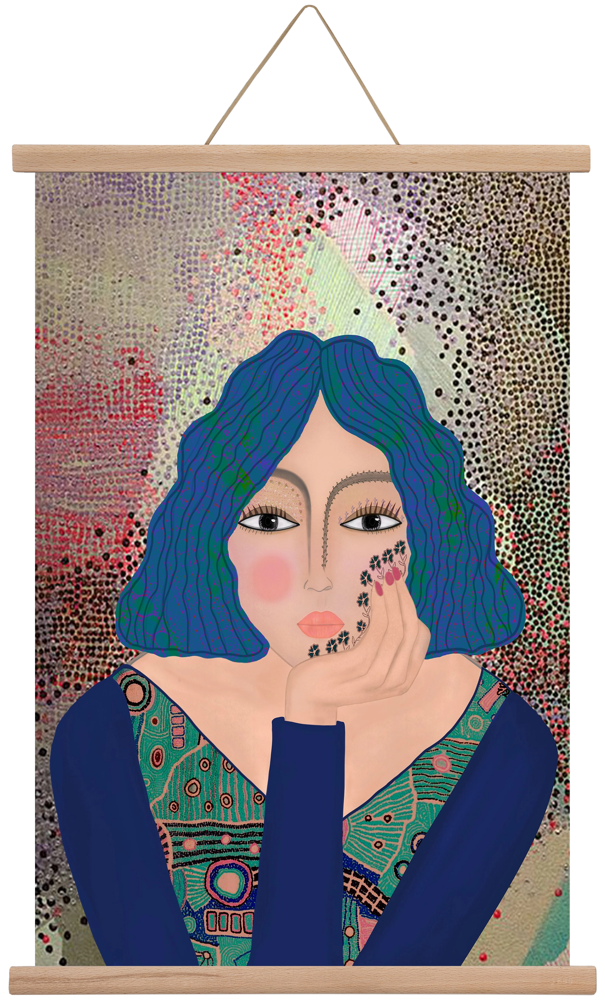 LILA, 40x60 cm (40x60 cm), Tölgy akasztó