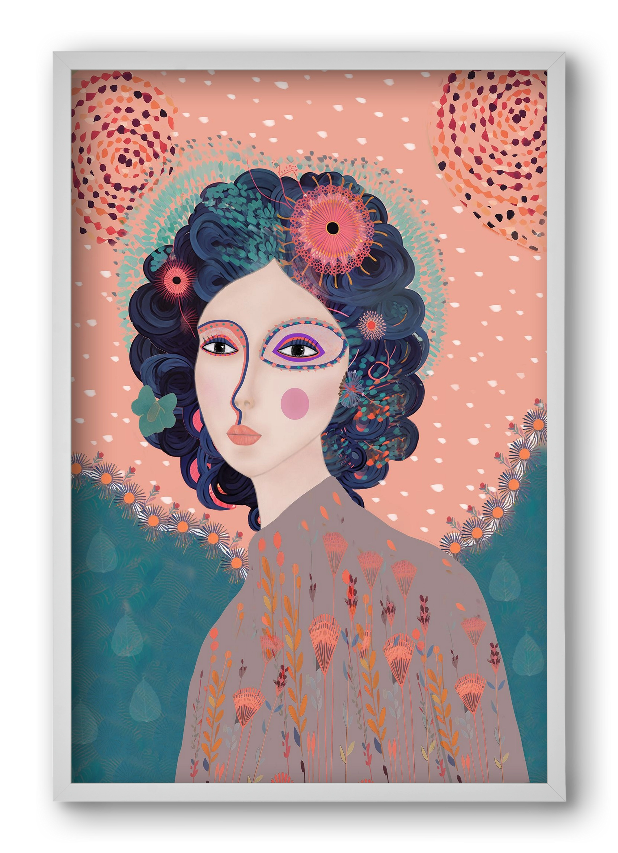 ELARA'S EXPLORATION, 40x60 cm (40x60 cm), Fehér keret