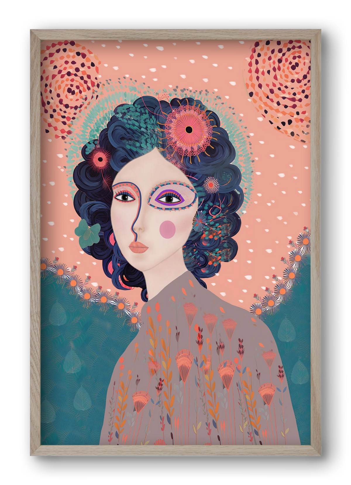 ELARA'S EXPLORATION, 40x60 cm (40x60 cm), Tölgy keret