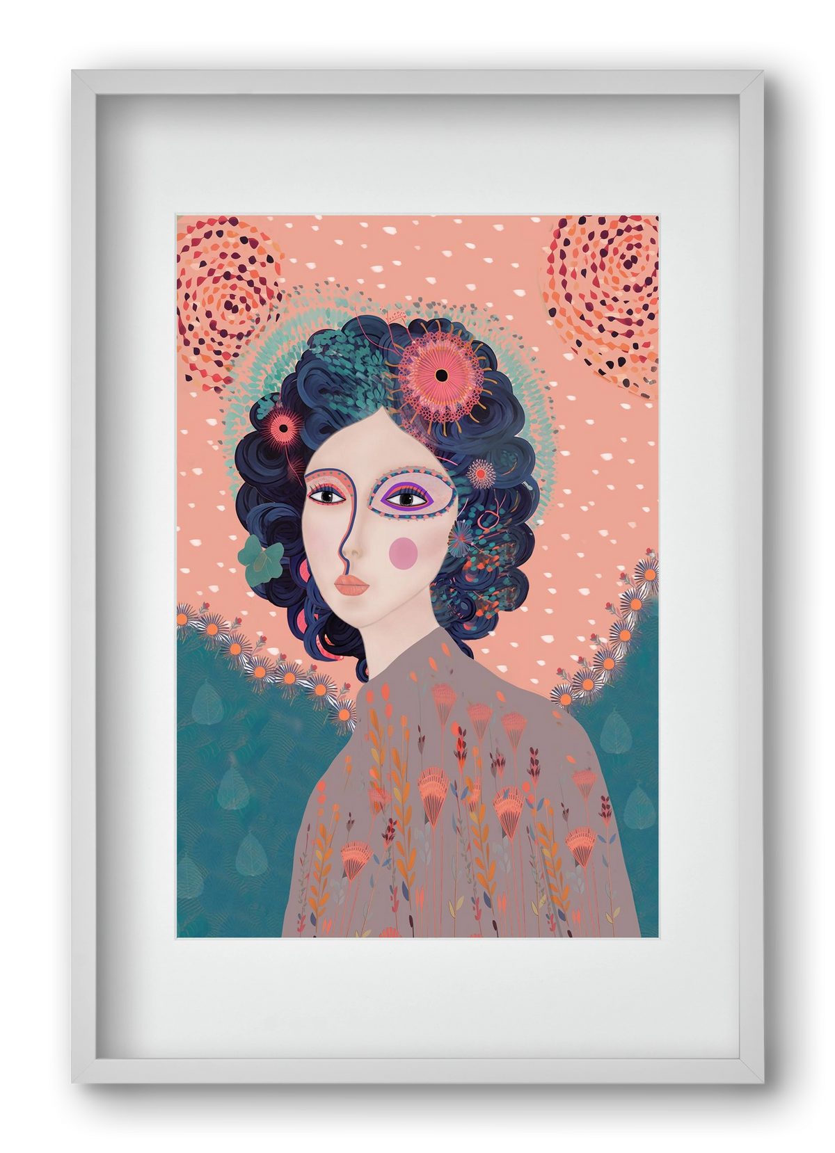 ELARA'S EXPLORATION, 40x60 cm (30x45 cm), Fehér keret, paszpartuval