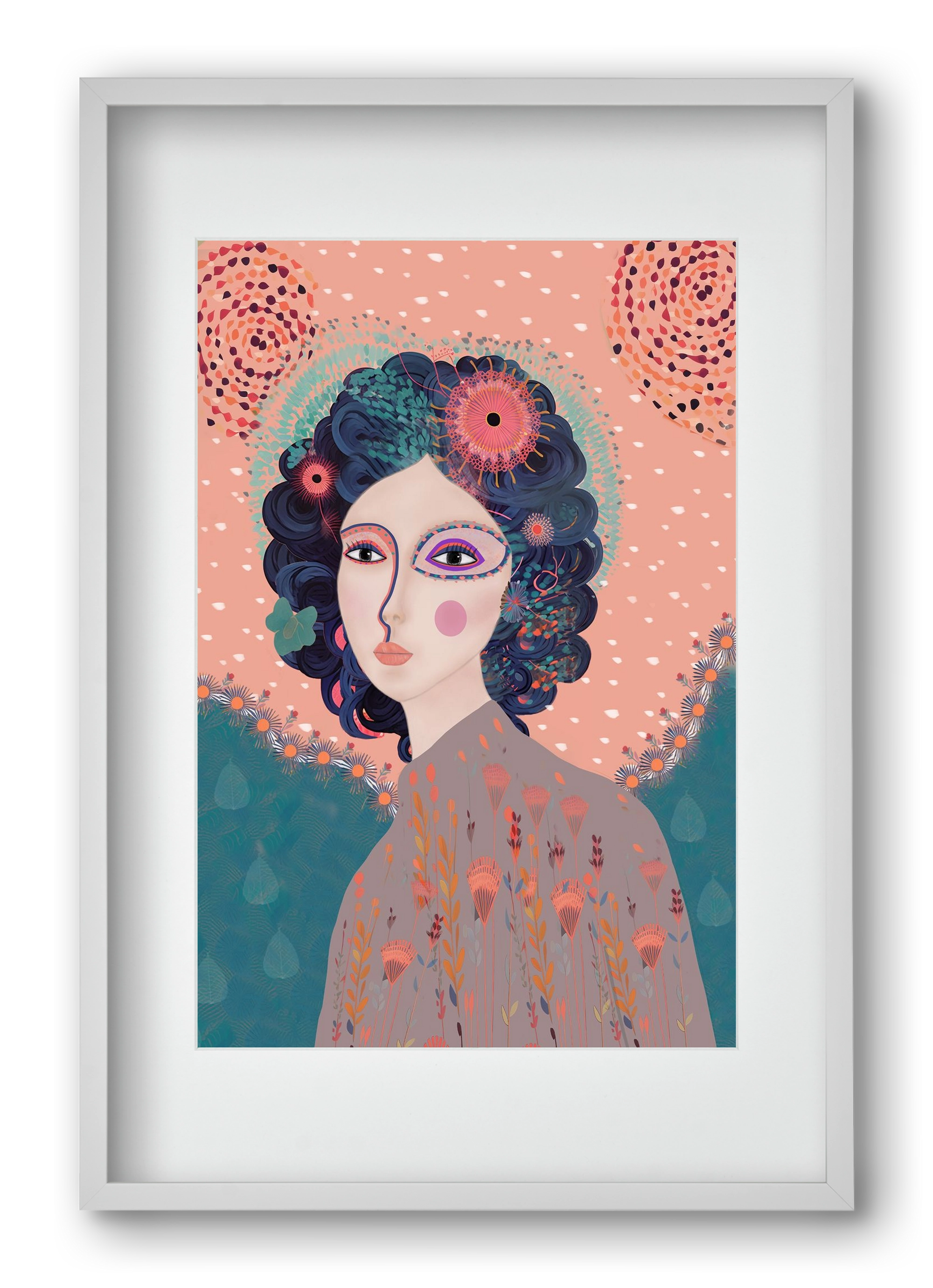 ELARA'S EXPLORATION, 40x60 cm (30x45 cm), Fehér keret, paszpartuval