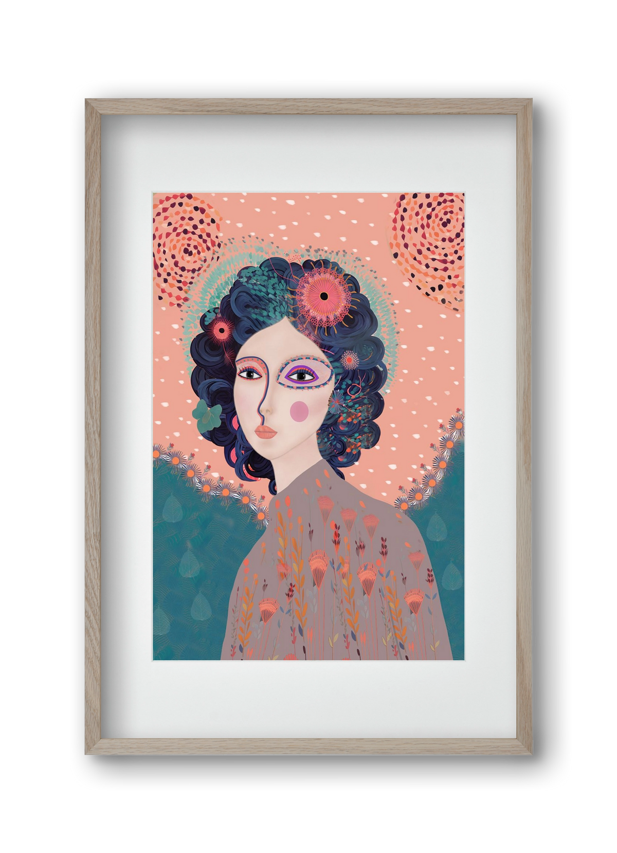 ELARA'S EXPLORATION, 30x45 cm (20x30 cm), Tölgy keret, paszpartuval