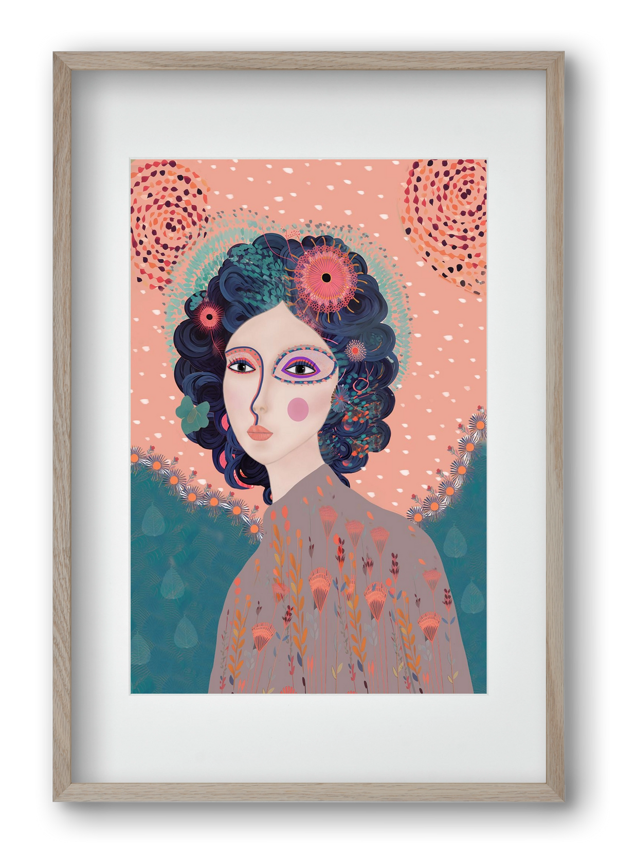 ELARA'S EXPLORATION, 40x60 cm (30x45 cm), Tölgy keret, paszpartuval