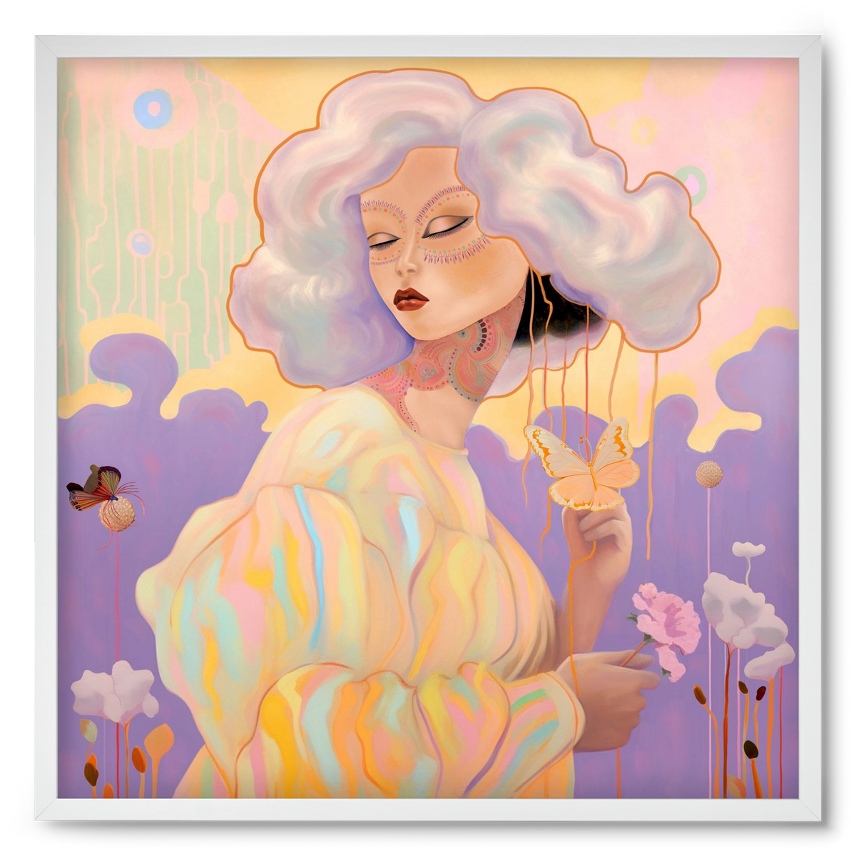 WHISPER OF ENCHANTMENT, 50x50 cm (50x50 cm), Fehér keret