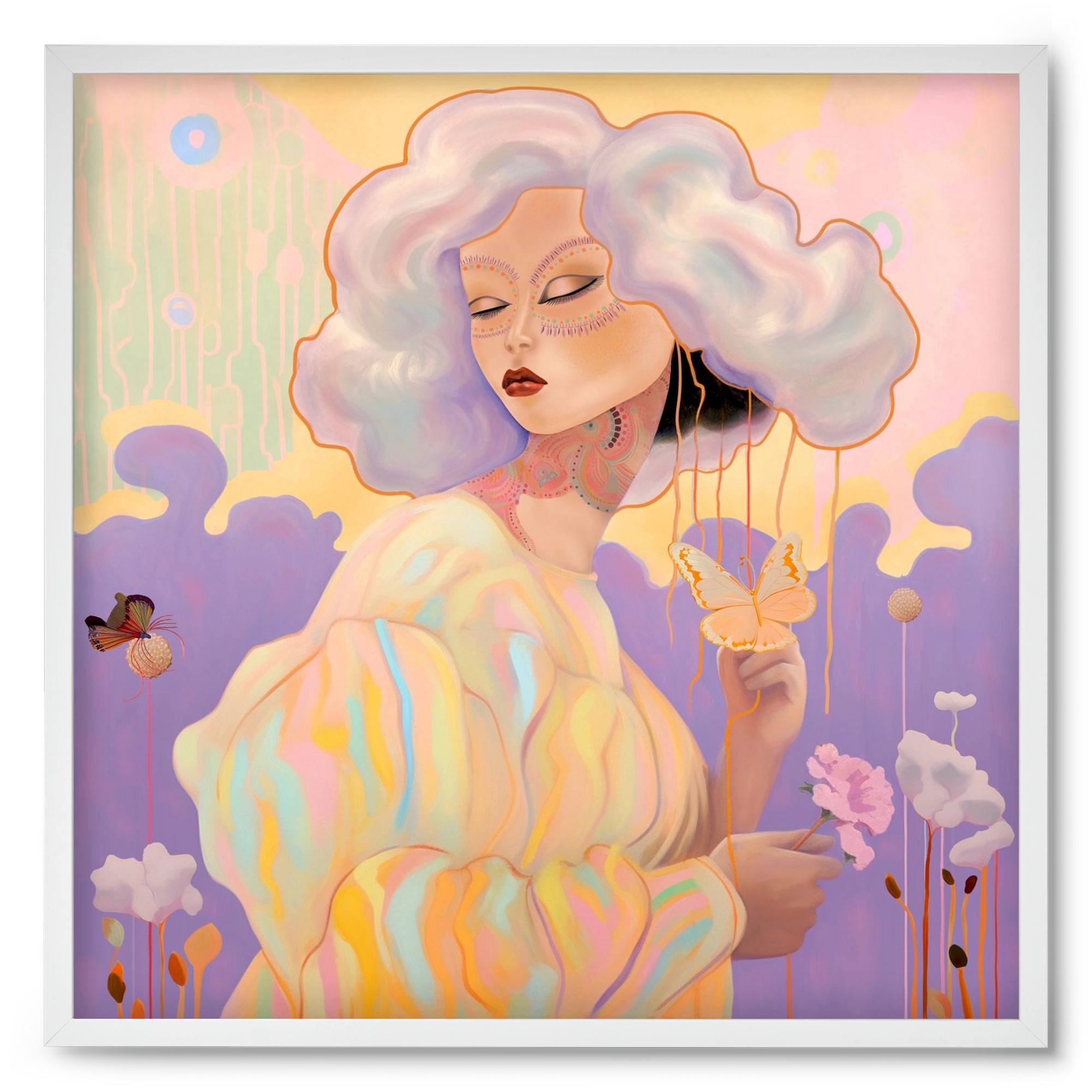 WHISPER OF ENCHANTMENT, 50x50 cm (50x50 cm), Fehér keret