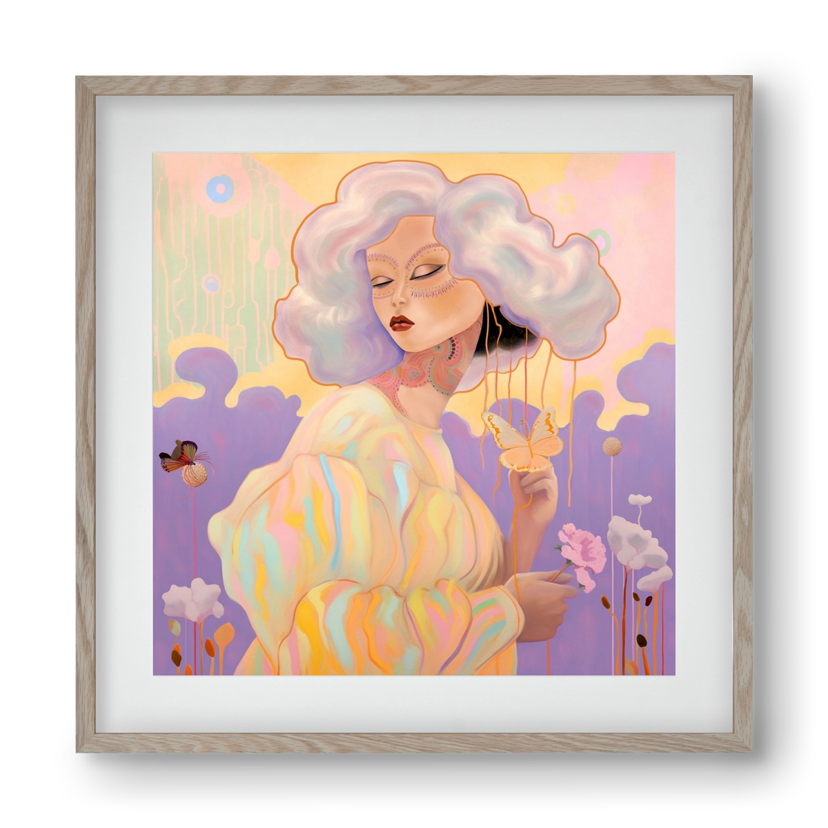 WHISPER OF ENCHANTMENT, 40x40 cm (30x30 cm), Tölgy keret, paszpartuval