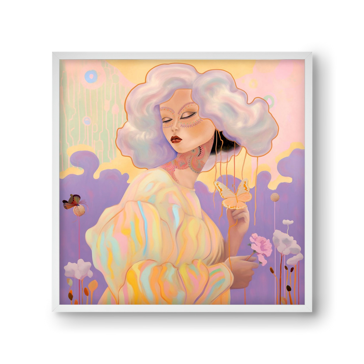 WHISPER OF ENCHANTMENT, 30x30 cm (30x30 cm), Fehér keret