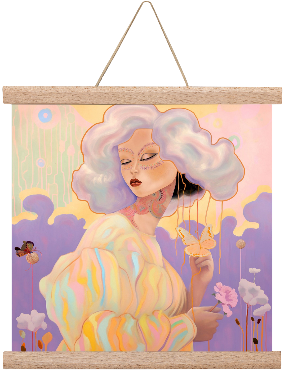 WHISPER OF ENCHANTMENT, 30x30 cm (30x30 cm), Tölgy akasztó