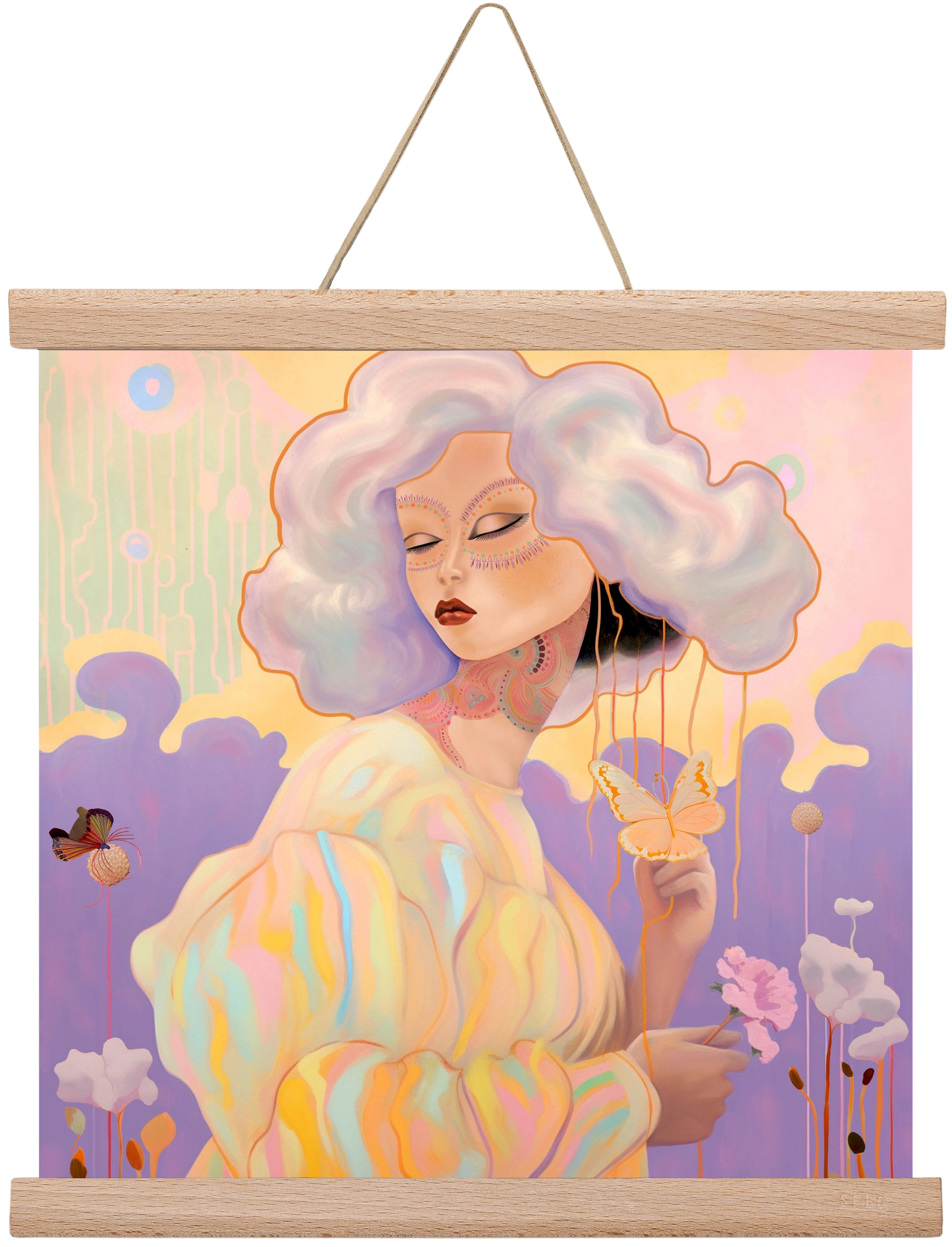 WHISPER OF ENCHANTMENT, 30x30 cm (30x30 cm), Tölgy akasztó