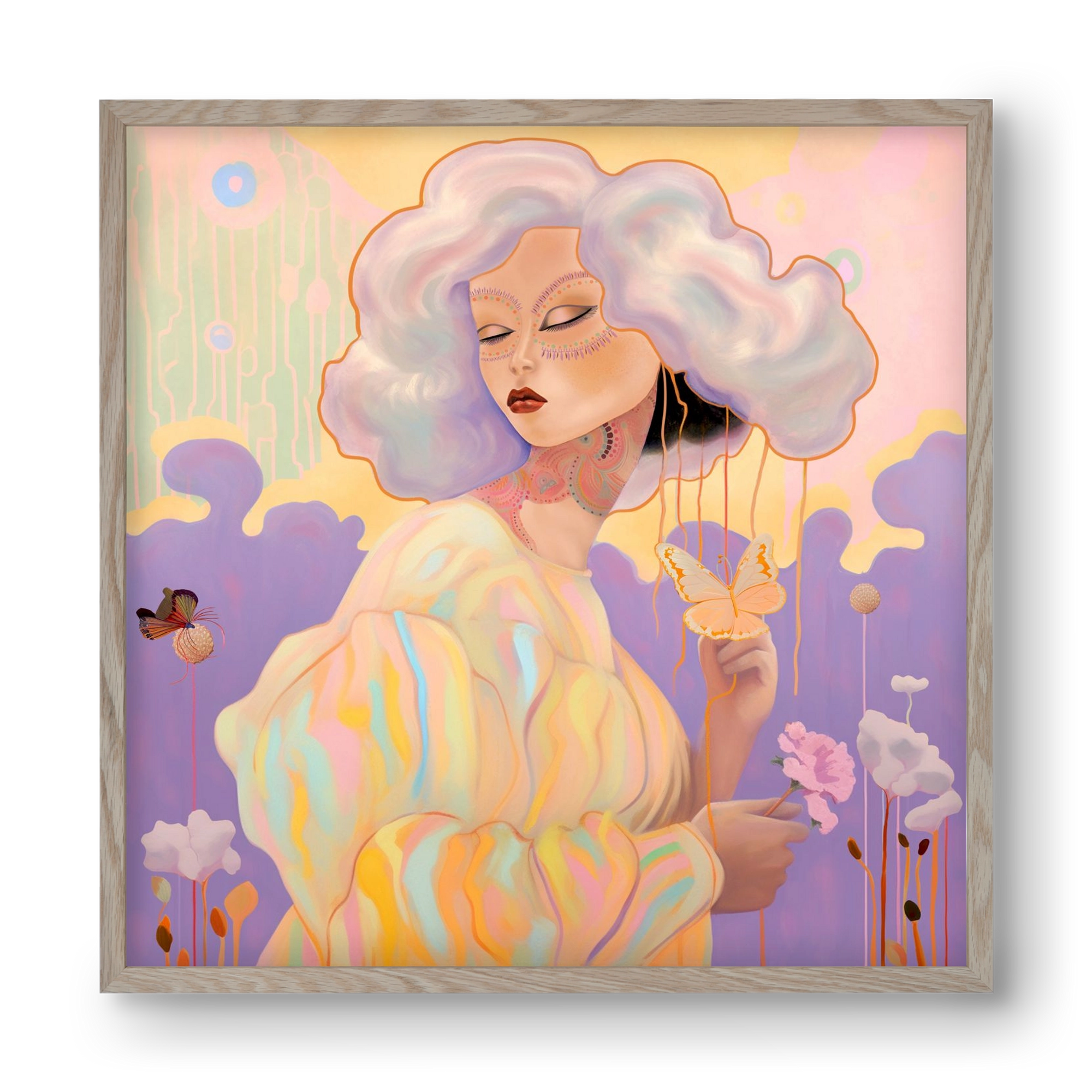 WHISPER OF ENCHANTMENT, 40x40 cm (40x40 cm), Tölgy keret