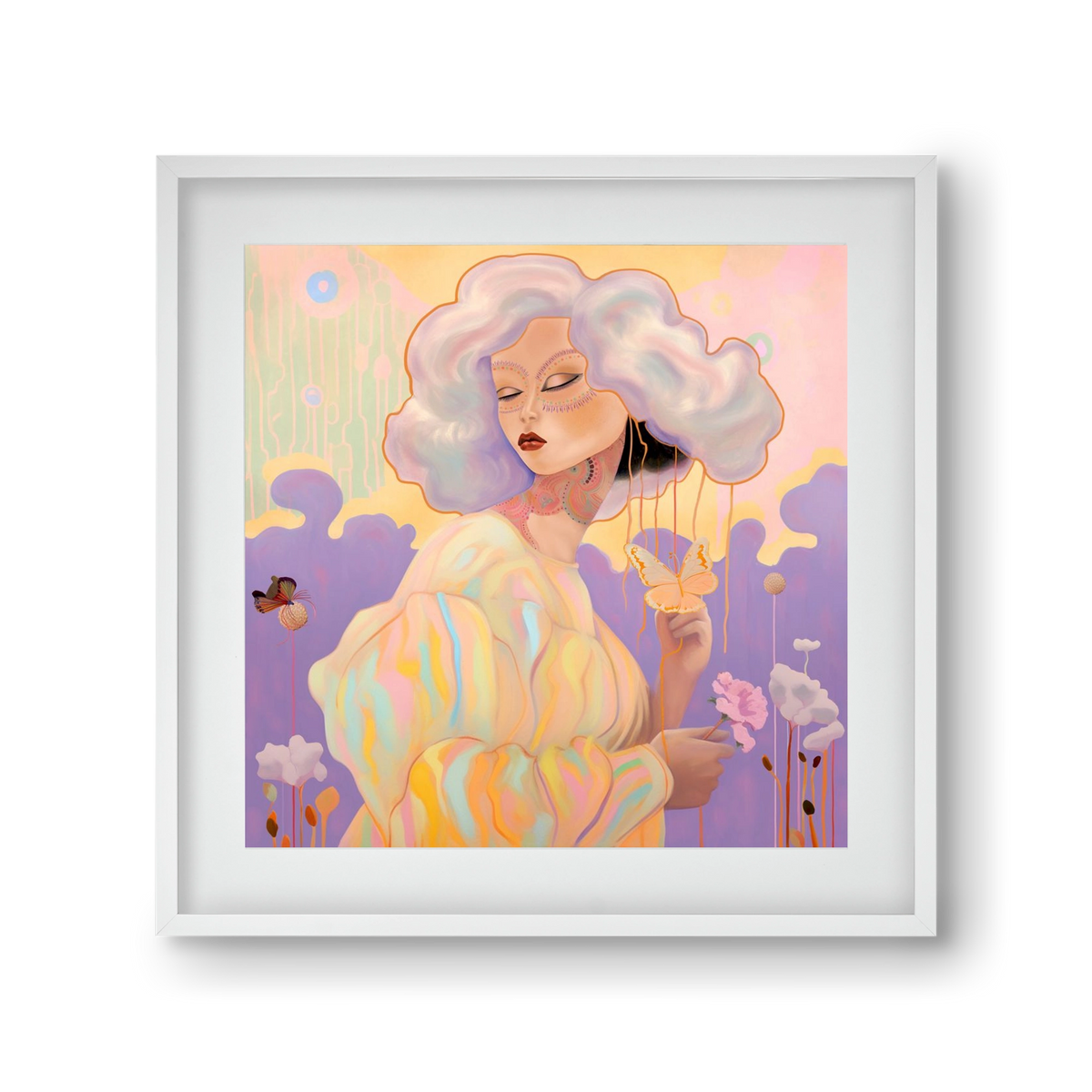 WHISPER OF ENCHANTMENT, 30x30 cm (20x20 cm), Fehér keret, paszpartuval