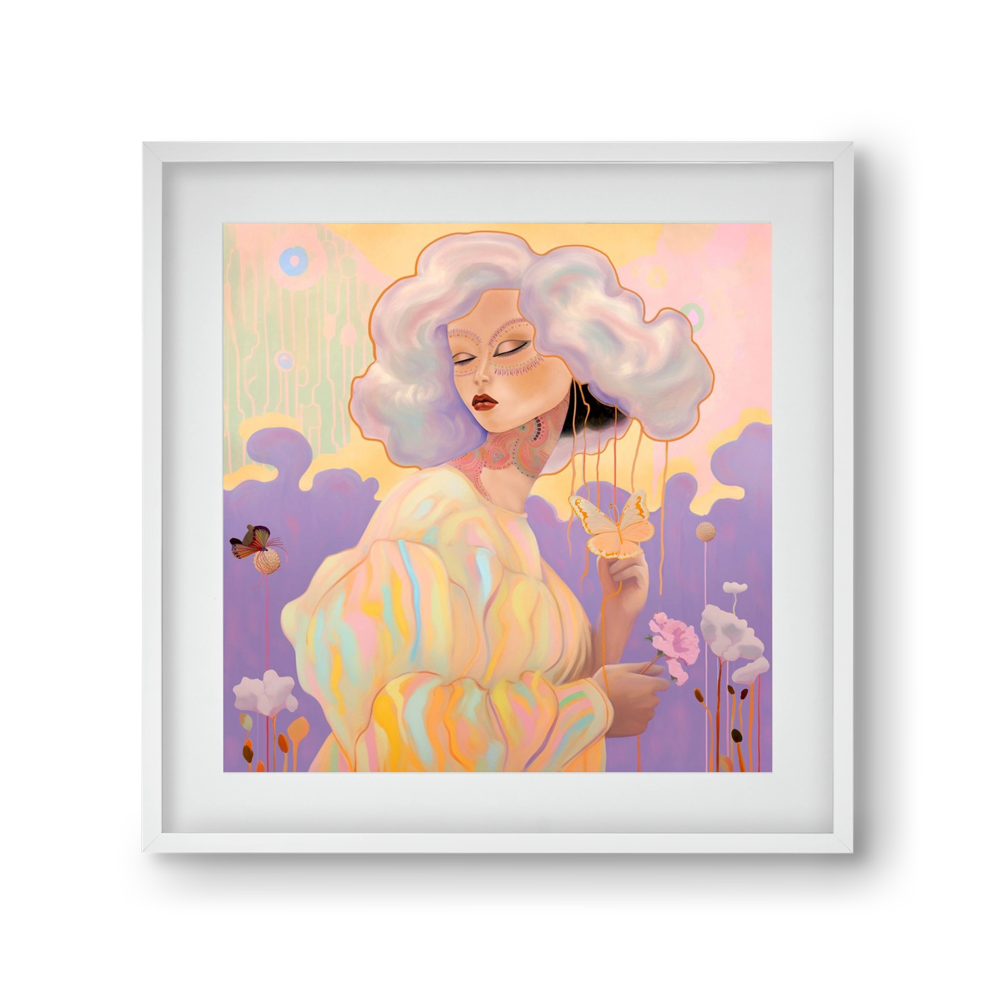 WHISPER OF ENCHANTMENT, 30x30 cm (20x20 cm), Fehér keret, paszpartuval