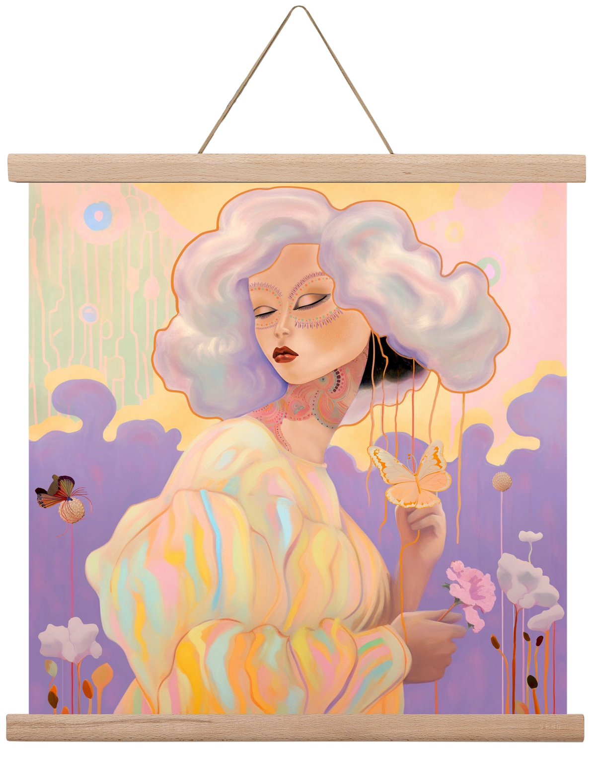 WHISPER OF ENCHANTMENT, 40x40 cm (40x40 cm), Tölgy akasztó