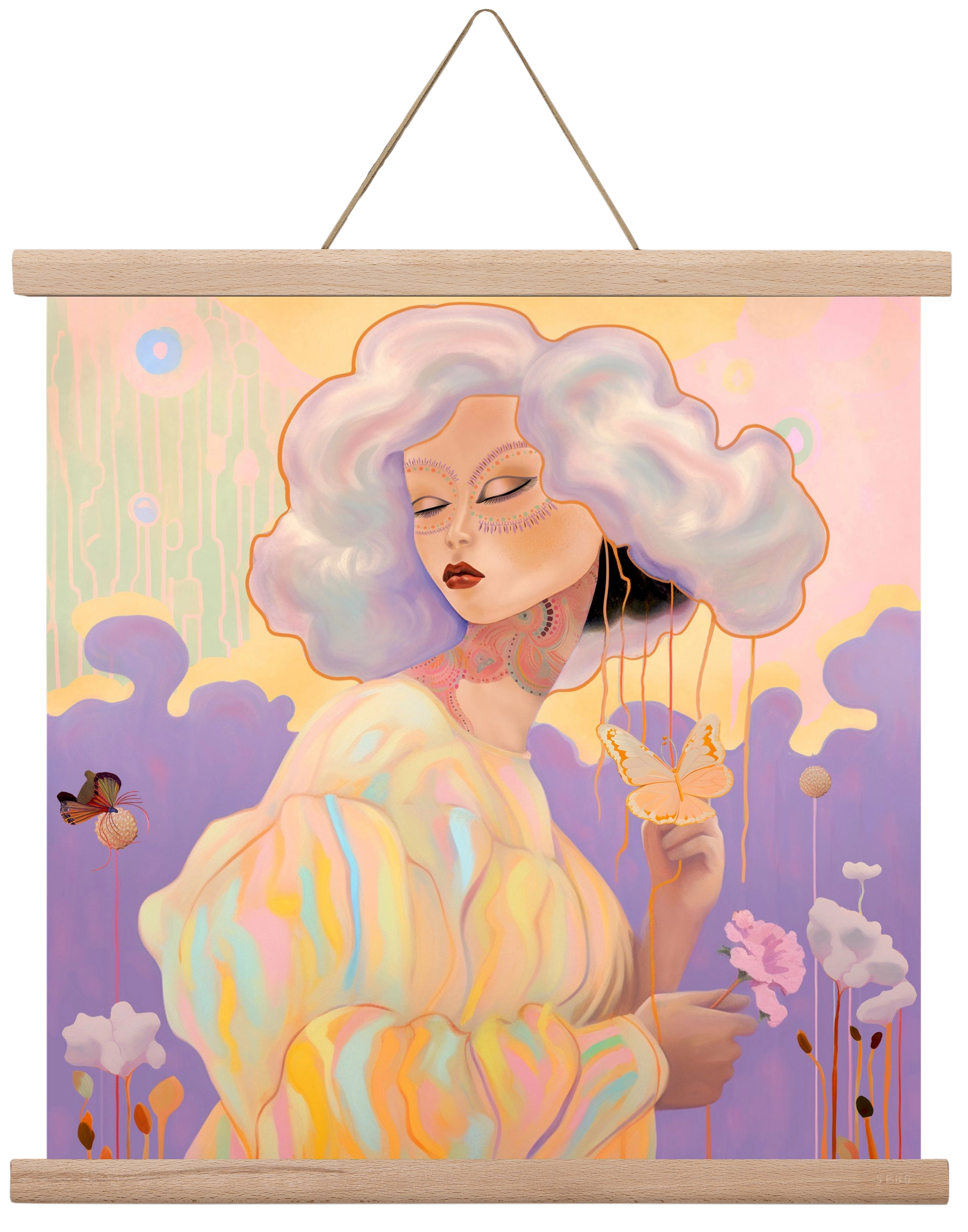 WHISPER OF ENCHANTMENT, 40x40 cm (40x40 cm), Tölgy akasztó