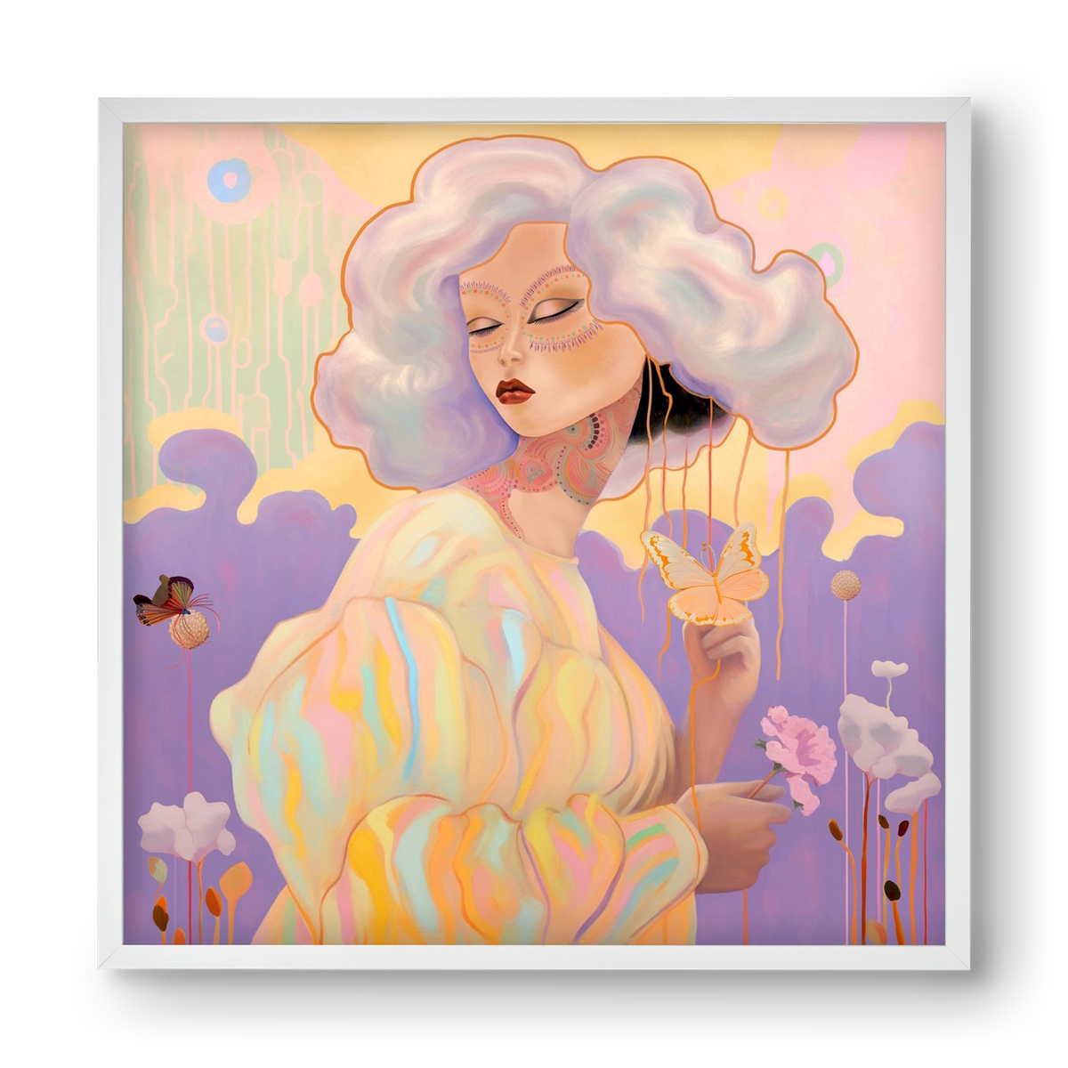 WHISPER OF ENCHANTMENT, 40x40 cm (40x40 cm), Fehér keret