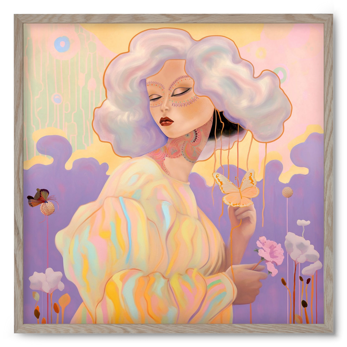 WHISPER OF ENCHANTMENT, 50x50 cm (50x50 cm), Tölgy keret