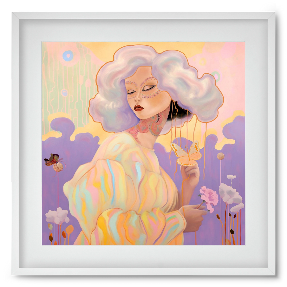 WHISPER OF ENCHANTMENT, 50x50 cm (40x40 cm), Fehér keret, paszpartuval