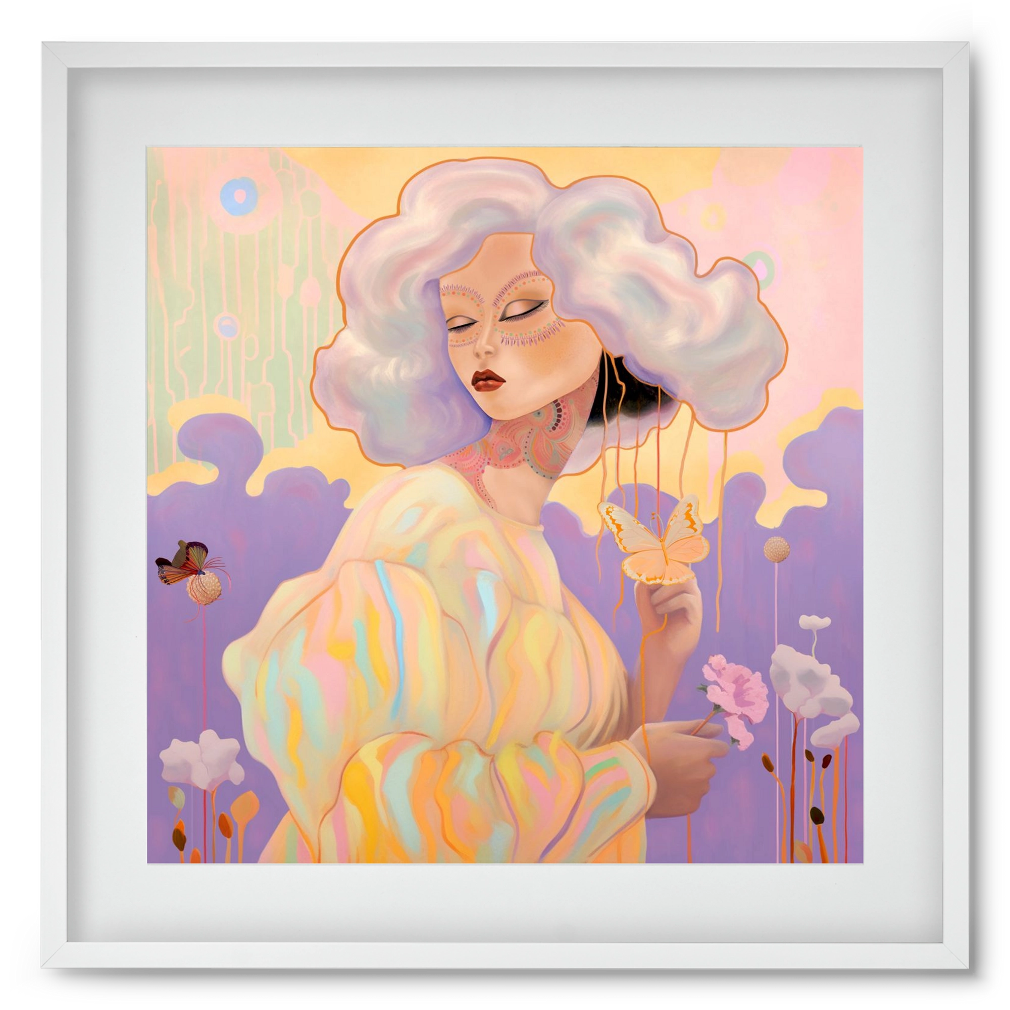 WHISPER OF ENCHANTMENT, 50x50 cm (40x40 cm), Fehér keret, paszpartuval