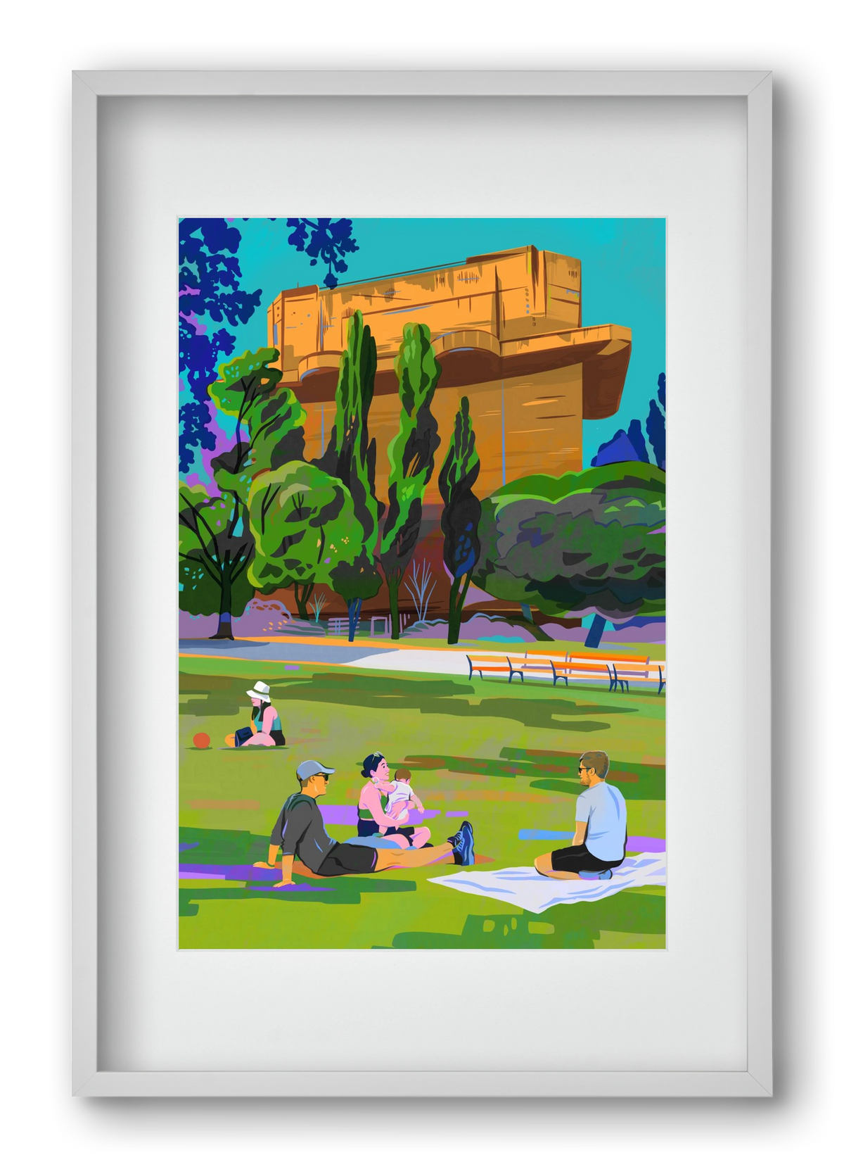 Arenbergpark - Wien, 40x60 cm (30x45 cm), Fehér keret, paszpartuval