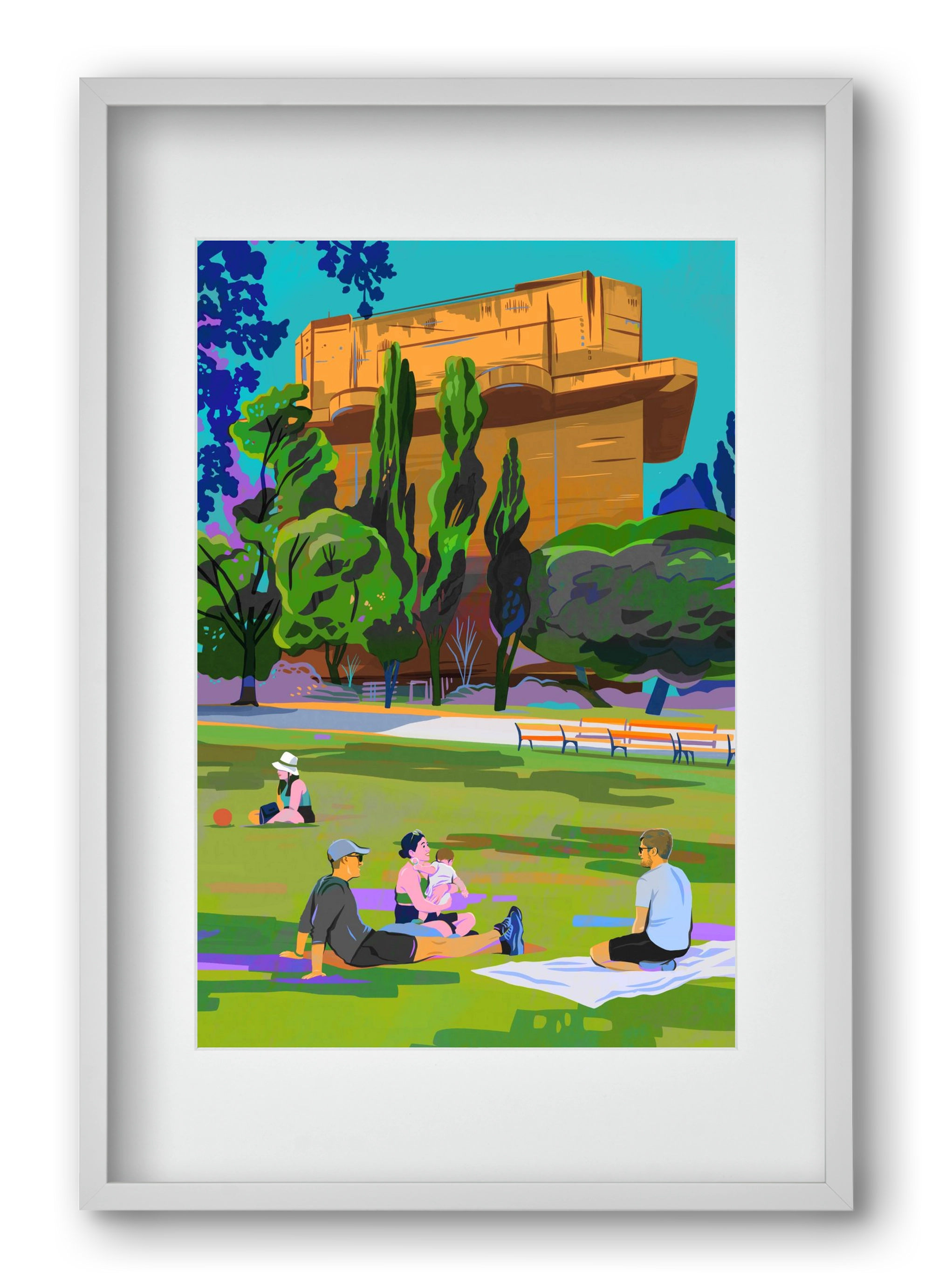 Arenbergpark - Wien, 40x60 cm (30x45 cm), Fehér keret, paszpartuval