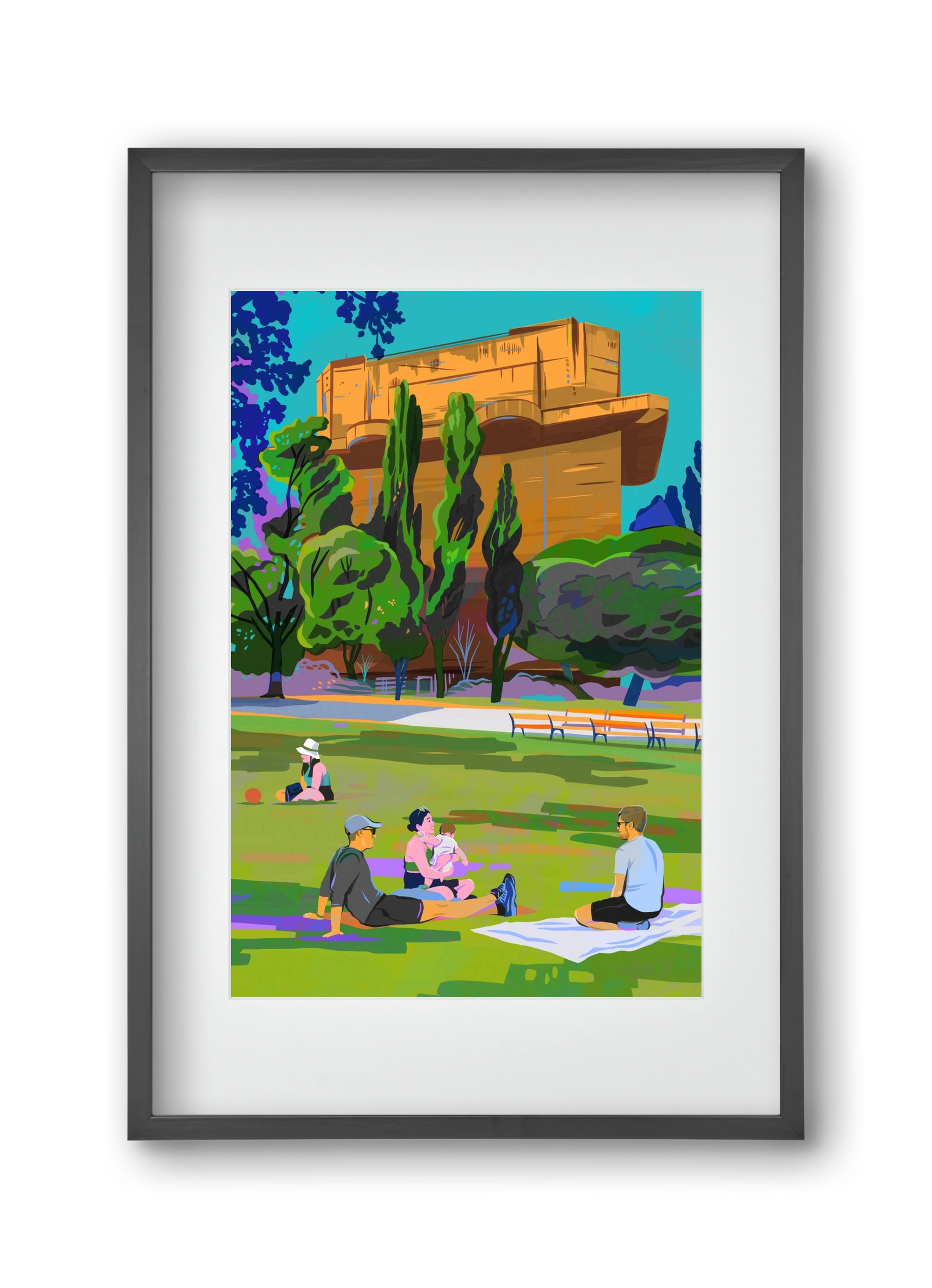 Arenbergpark - Wien, 30x45 cm (20x30 cm), Fekete keret, paszpartuval