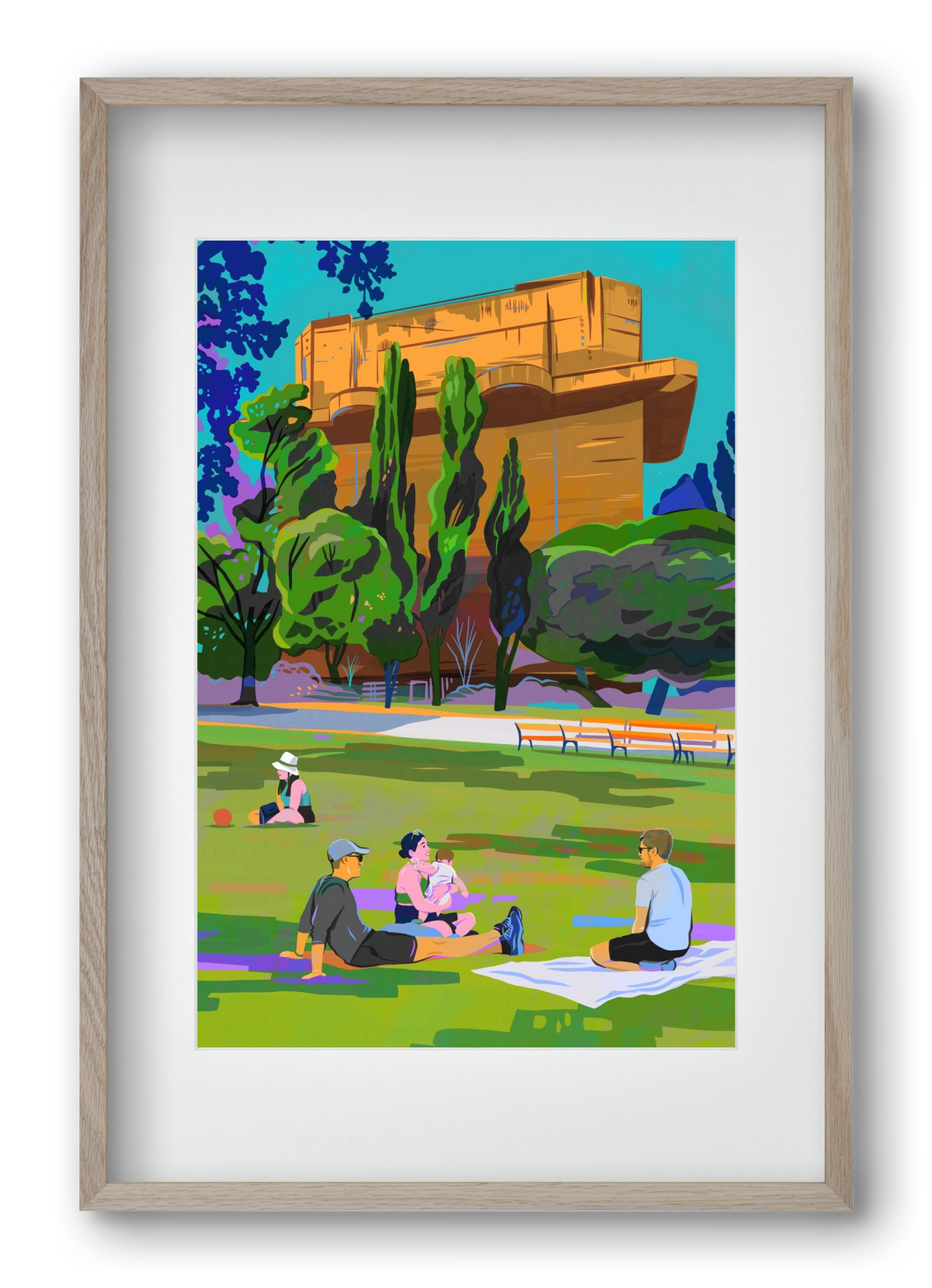 Arenbergpark - Wien, 40x60 cm (30x45 cm), Tölgy keret, paszpartuval