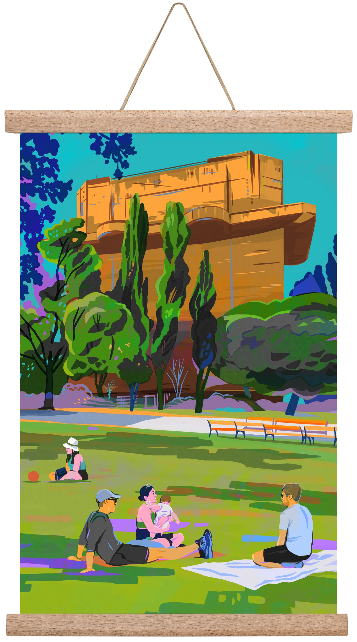 Arenbergpark - Wien, 30x45 cm (30x45 cm), Tölgy akasztó