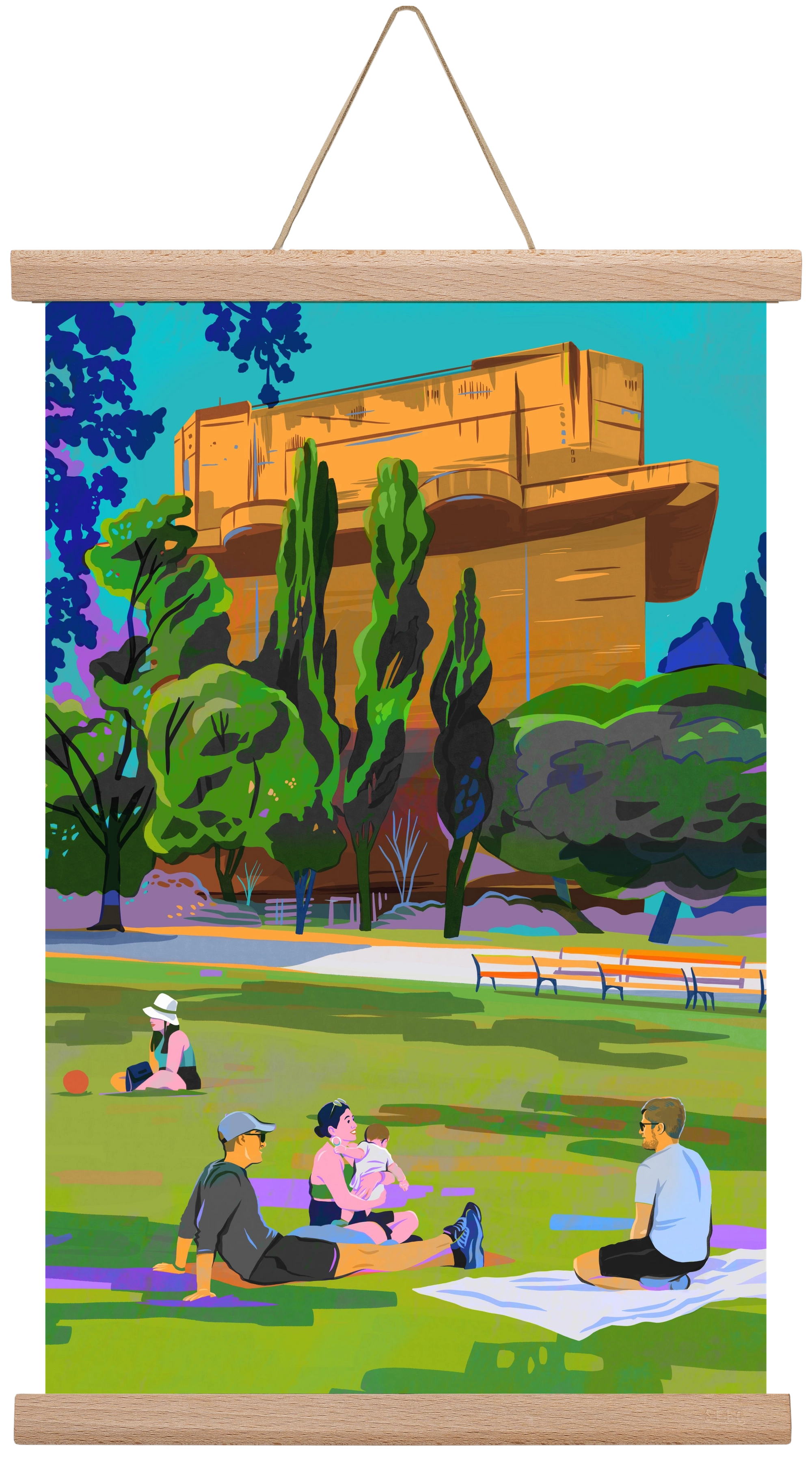 Arenbergpark - Wien, 30x45 cm (30x45 cm), Tölgy akasztó