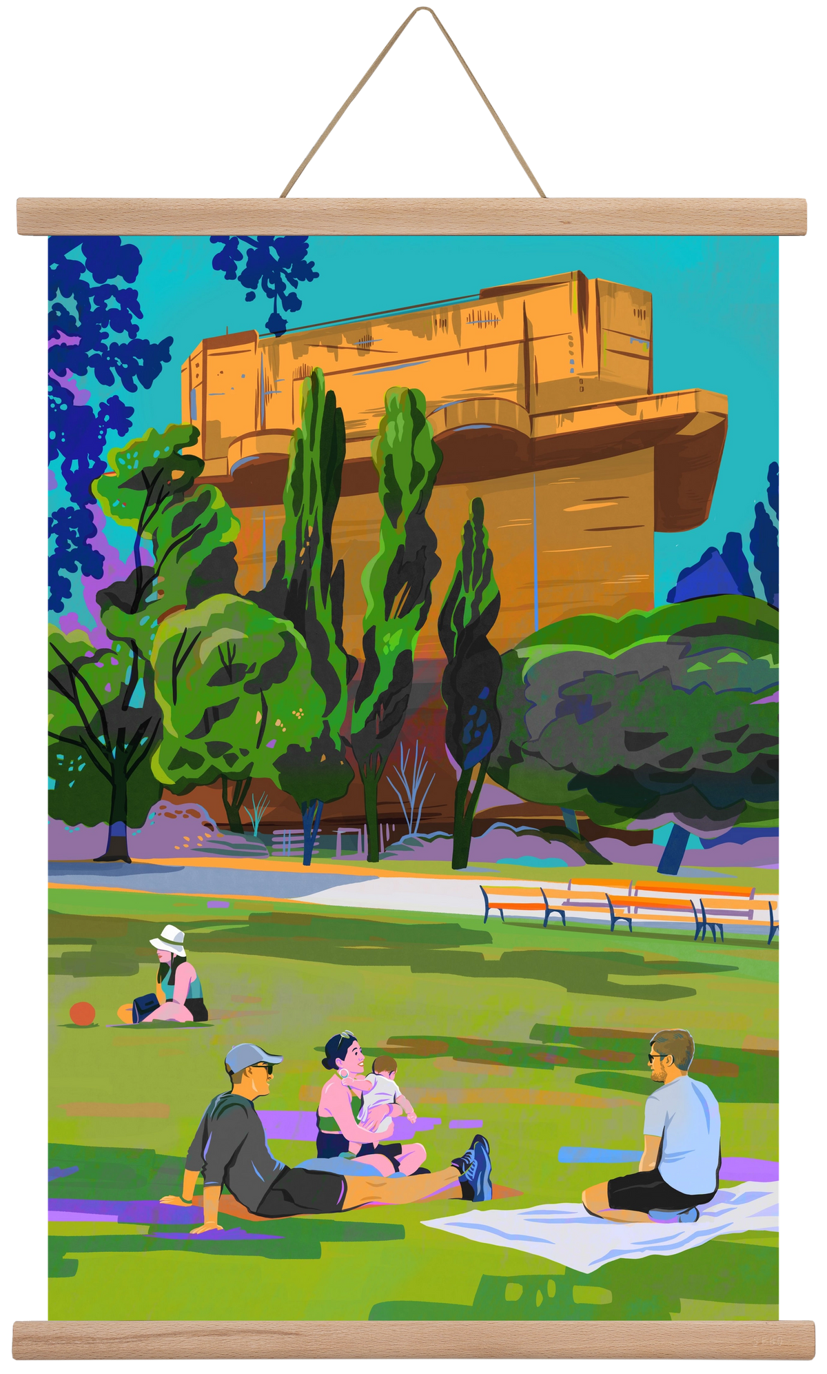 Arenbergpark - Wien, 40x60 cm (40x60 cm), Tölgy akasztó