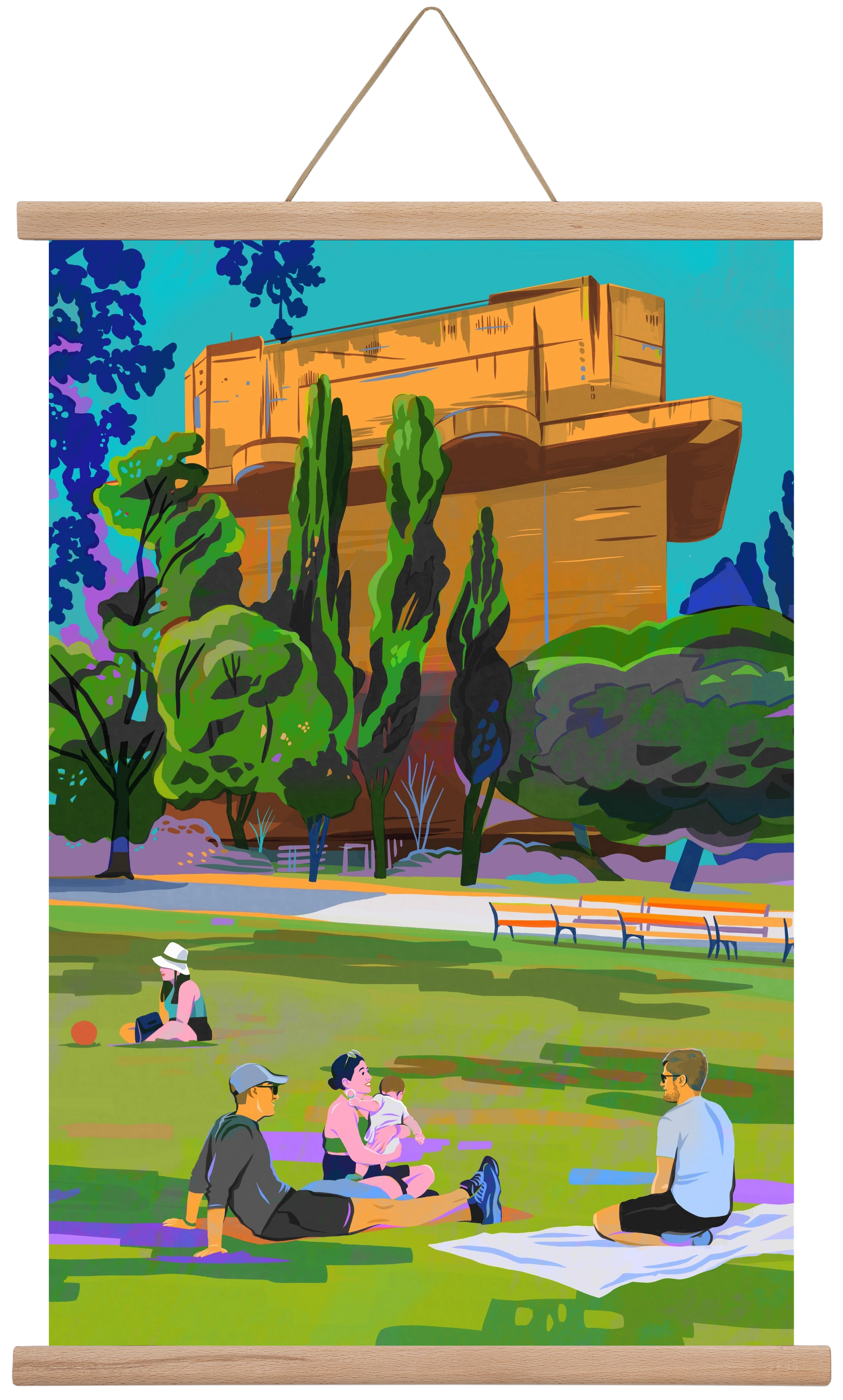 Arenbergpark - Wien, 40x60 cm (40x60 cm), Tölgy akasztó