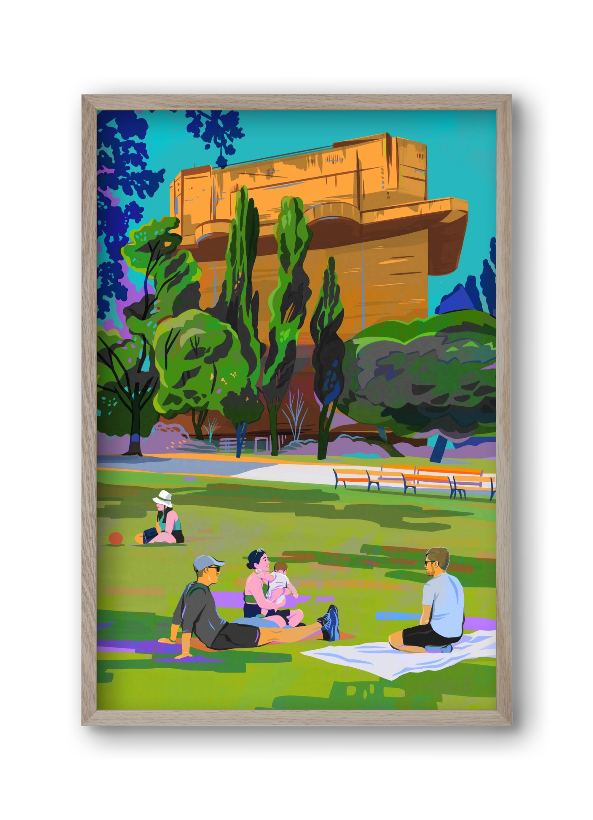 Arenbergpark - Wien, 30x45 cm (30x45 cm), Tölgy keret