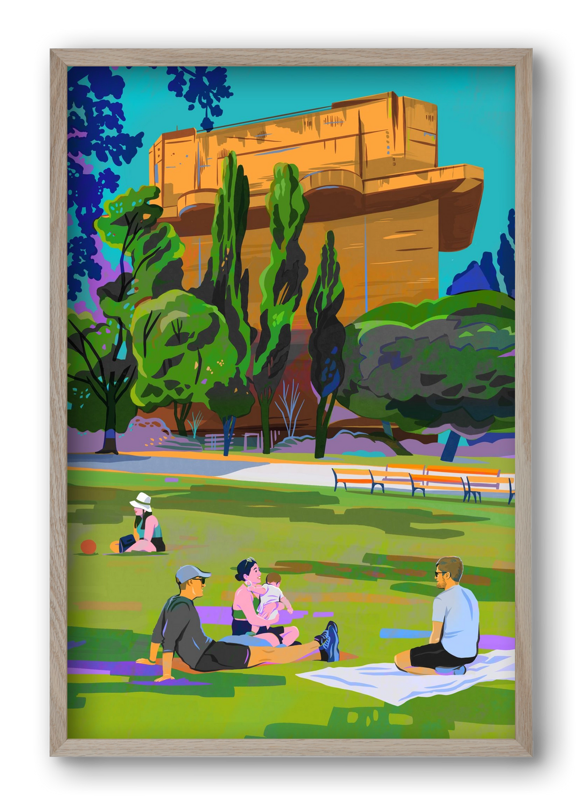 Arenbergpark - Wien, 40x60 cm (40x60 cm), Tölgy keret