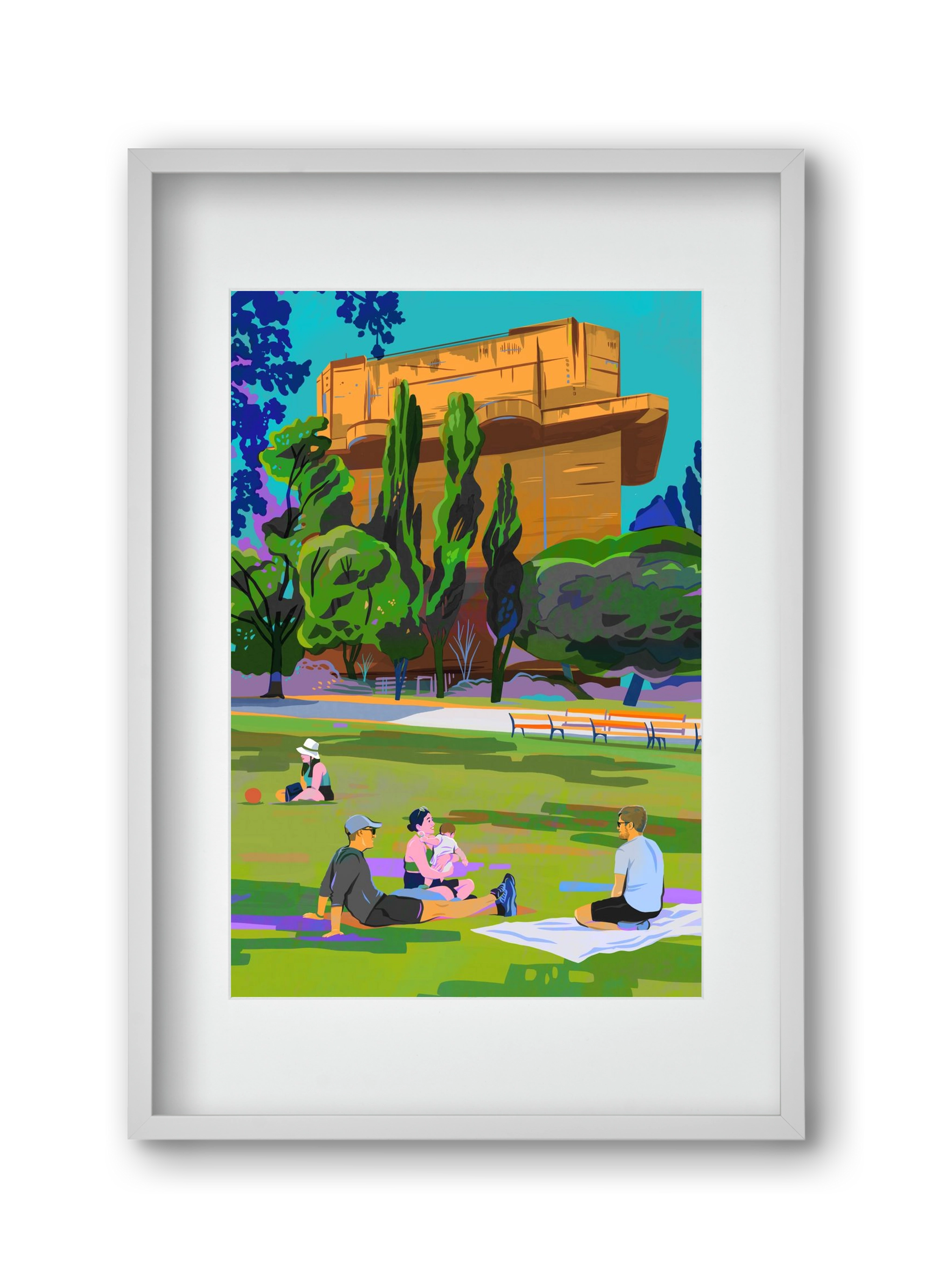 Arenbergpark - Wien, 30x45 cm (20x30 cm), Fehér keret, paszpartuval