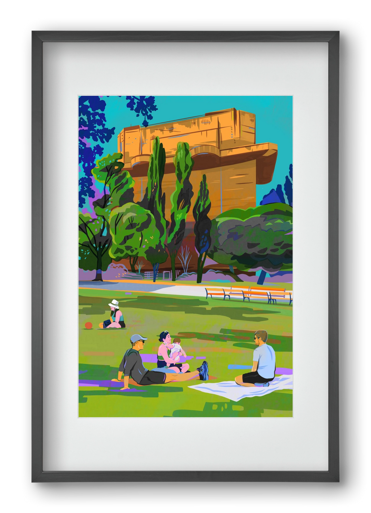 Arenbergpark - Wien, 40x60 cm (30x45 cm), Fekete keret, paszpartuval