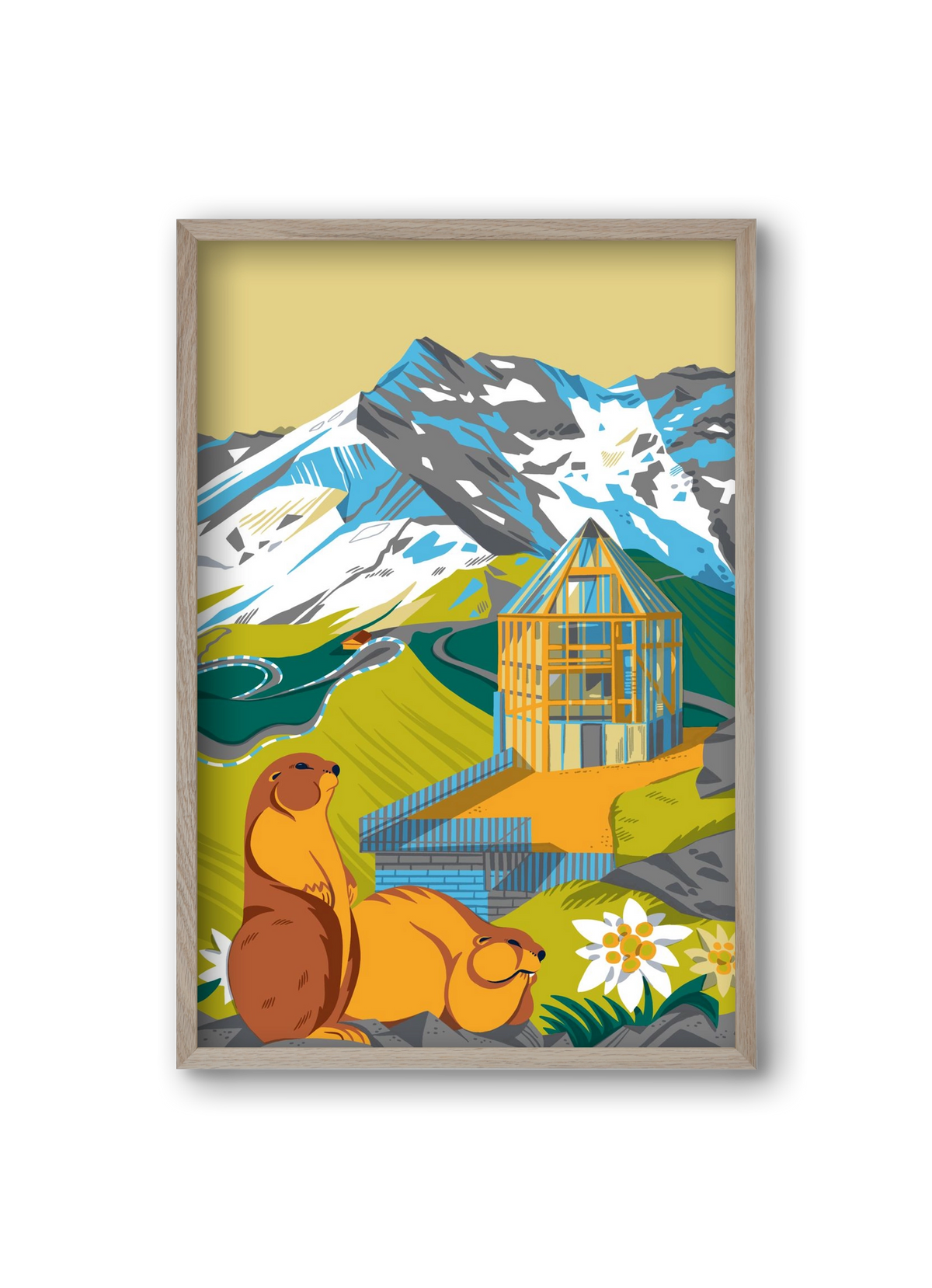 Großglockner, 20x30 cm (20x30 cm), Tölgy keret