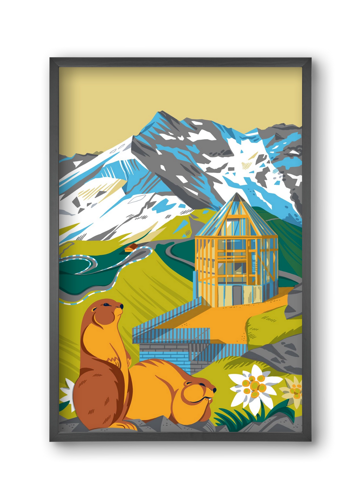 Großglockner, 30x45 cm (30x45 cm), Fekete keret